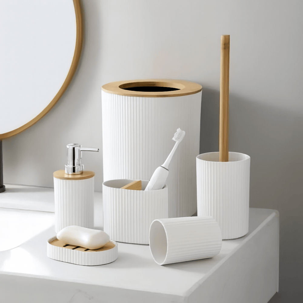 CONJUNTO DE UTENSILIOS PARA BANHEIRO 6 PEÇAS SORTIDO