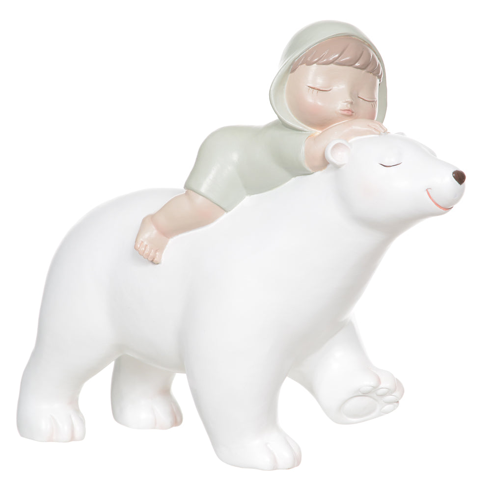 ESCULTURA DECOR POLIRESINA URSO (COLORIDO) 20X23,5X8,6CM
