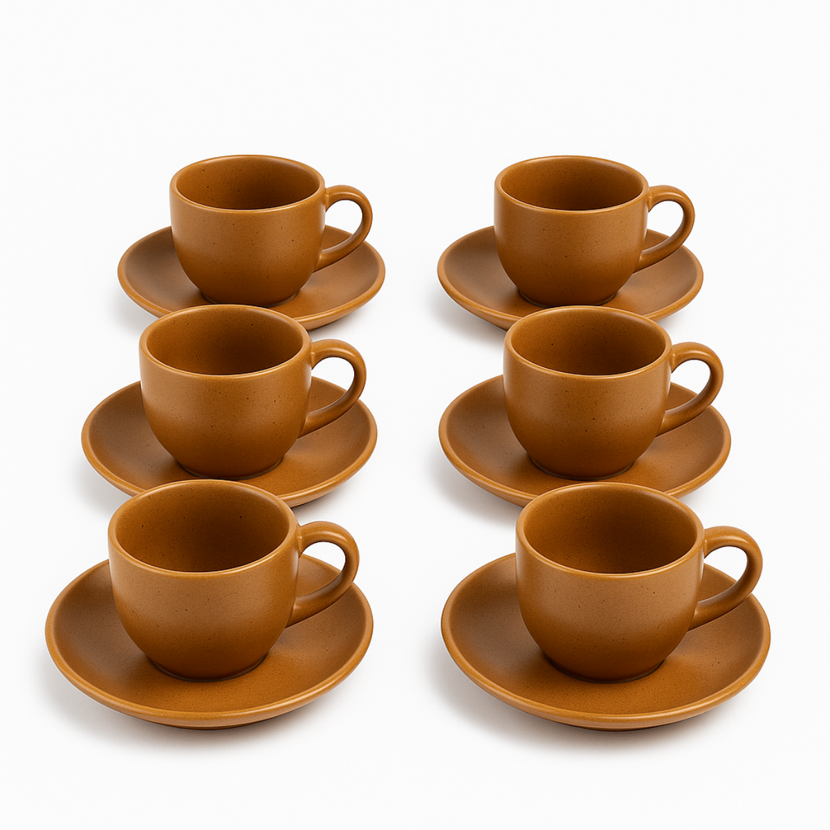CJ 6 XICARAS COM PIRES CERAMICA VIANA TERRACOTA 160ML