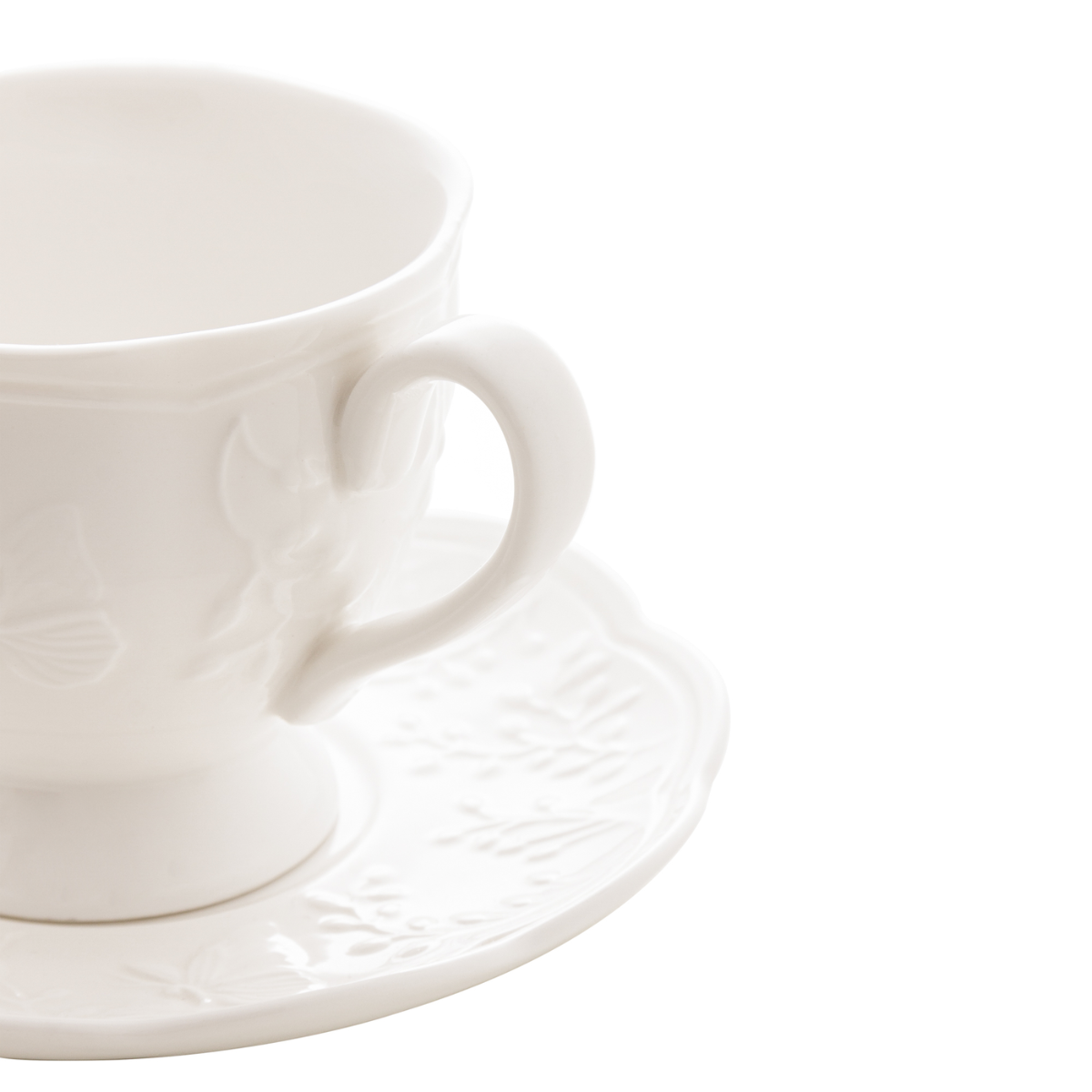 XICARA PARA CHA COM PIRES EM PORCELANA NEW BONE BUTTERFLY FLOWER 200ML