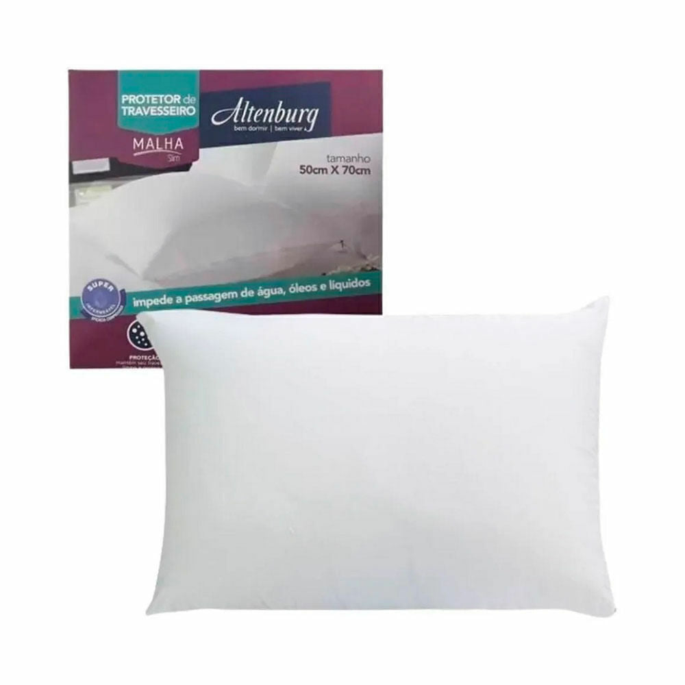PROTETOR PARA TRAVESSEIRO -  MALHA SLIM - BRANCO 50CM X 70CM