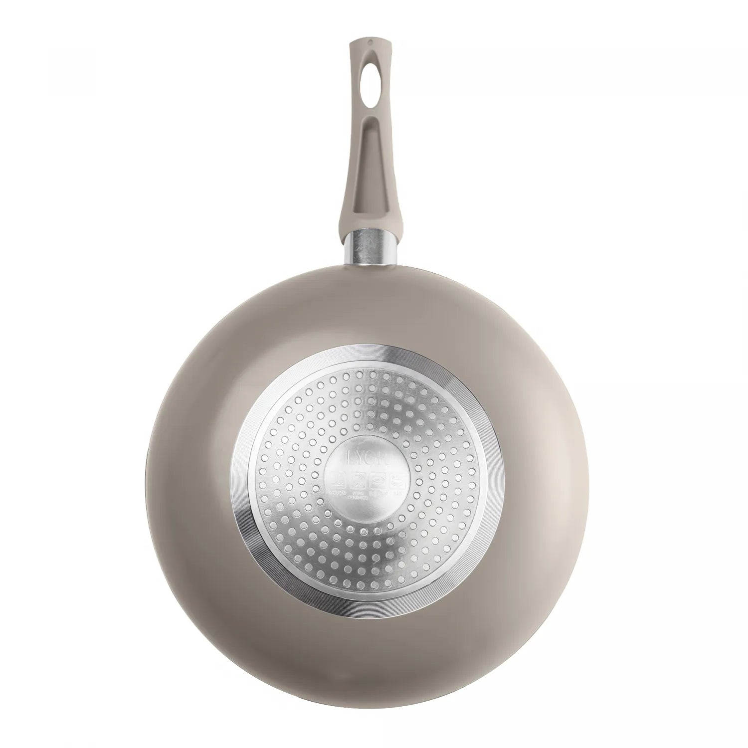 FRIGIDEIRA WOK DE INDUÇÃO 28 CM TAUPE ALUMÍNIO COM REVESTIMENTO CERAMICO