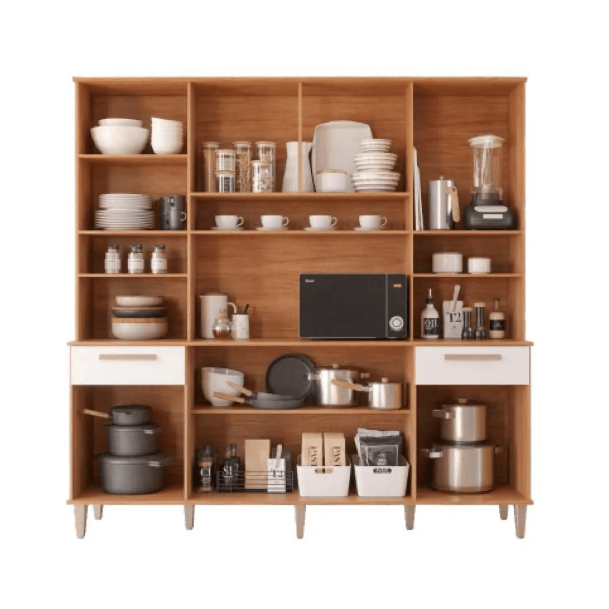 COZINHA COMPACTA DIAMANTE 2MT 8P 2G - CINAMOMO/OFF WHITE