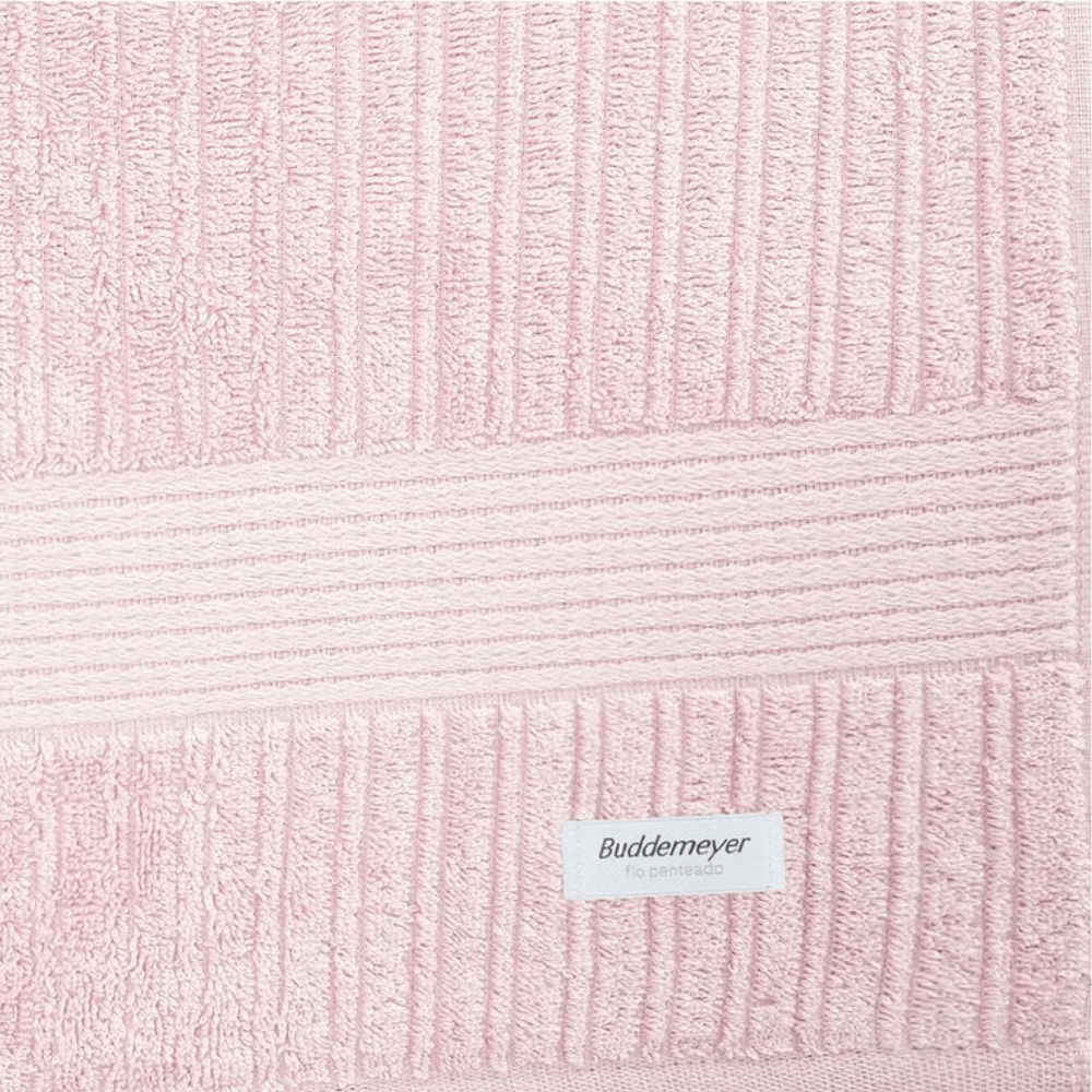 JOGO DE TOALHAS 5 PEÇAS FIO PENTEADO CANELADO ROSA PÉTALA – 70CM X 1,40M