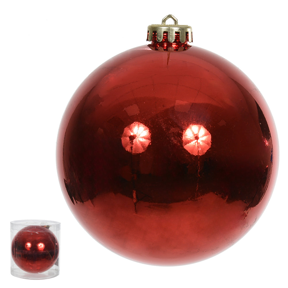 BOLA VERMELHA METALICA 12CM COM 1 UNIDADE
