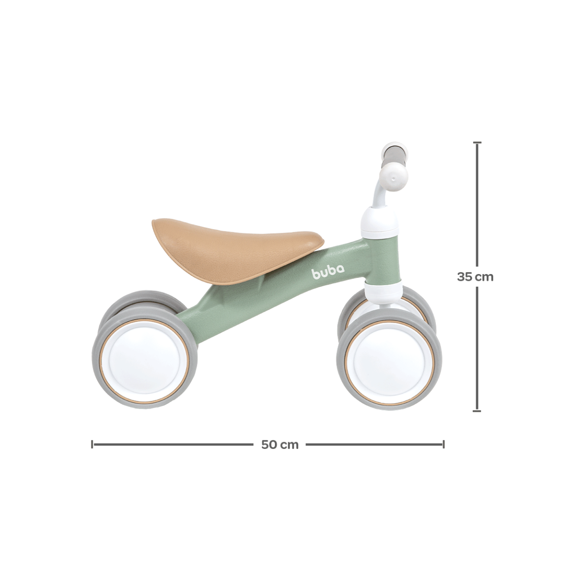 BICICLETA DE EQUILIBRIO COM 4 RODAS VERDE
