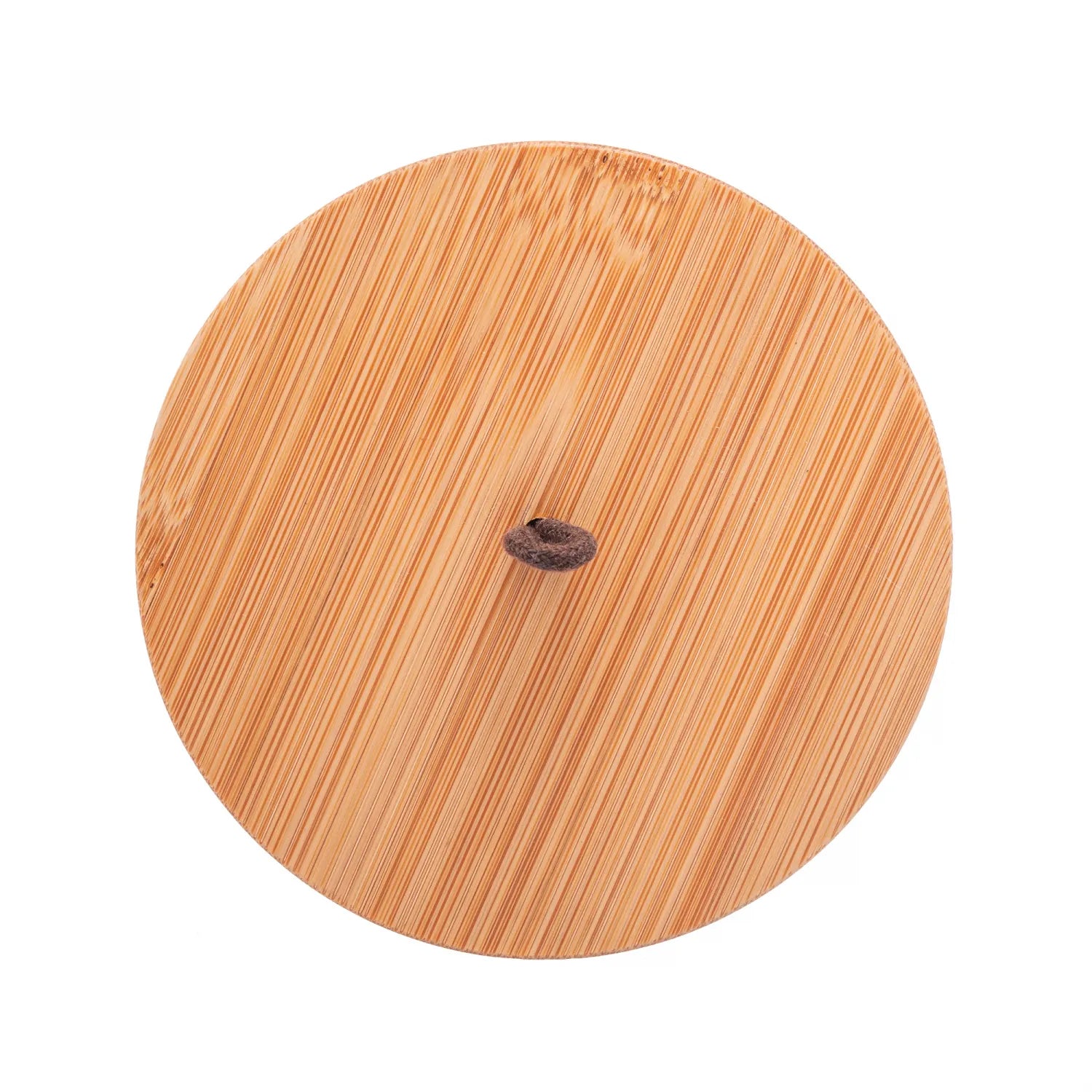 POTICHE DECORATIVO DE CERAMICA COM TAMPA DE BAMBU LINES BEGE