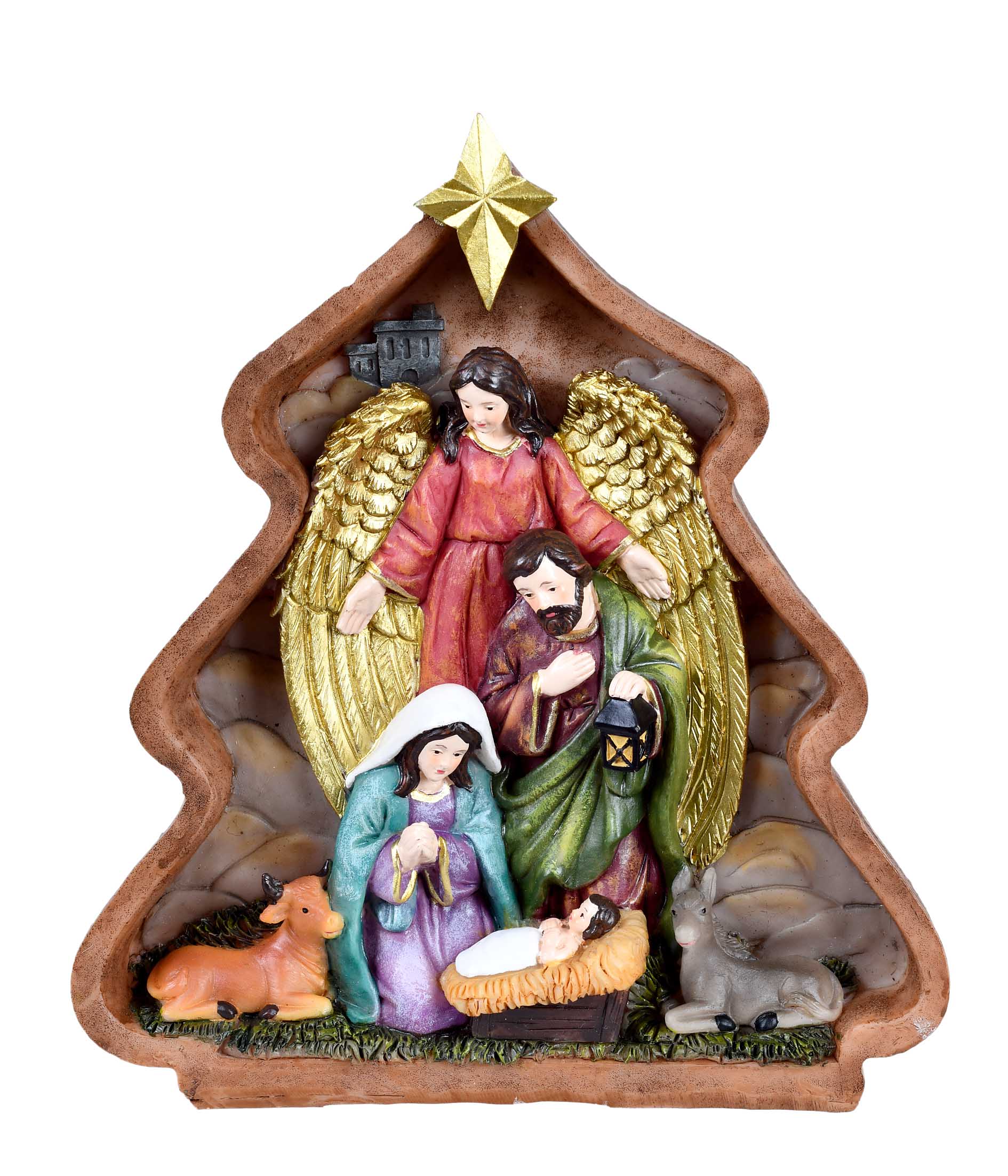 SAGRADA FAMILIA RESINA COLORIDO - 20CM