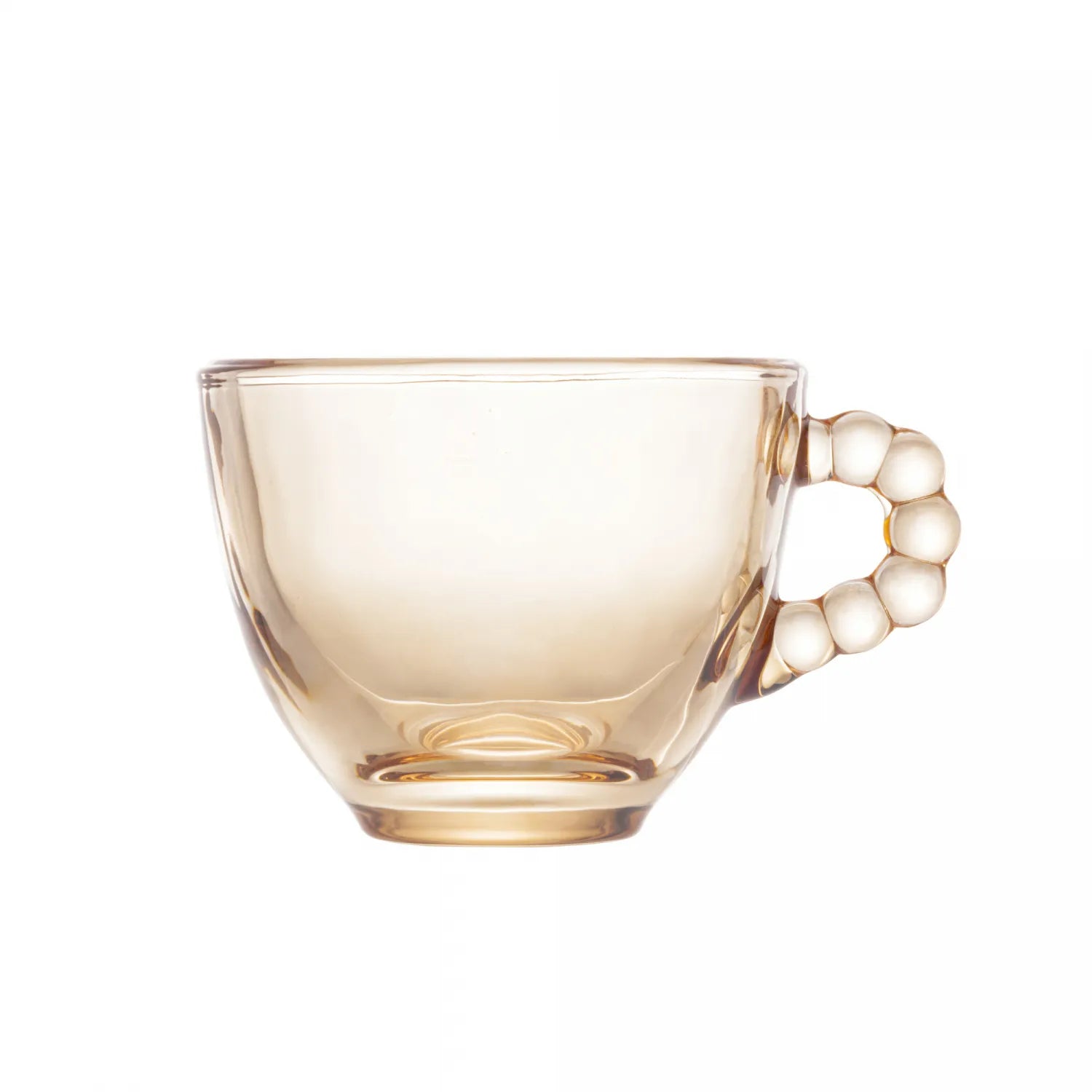 CONJUNTO 4 XÍCARAS CAFÉ CRISTAL DE CHUMBO COM PIRES PEARL AMBAR METALIZADO 80ML