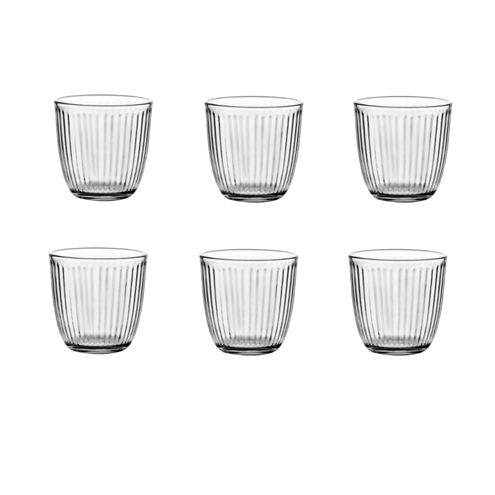 JOGO 6 COPOS OPTICO DE VIDRO - 300ML
