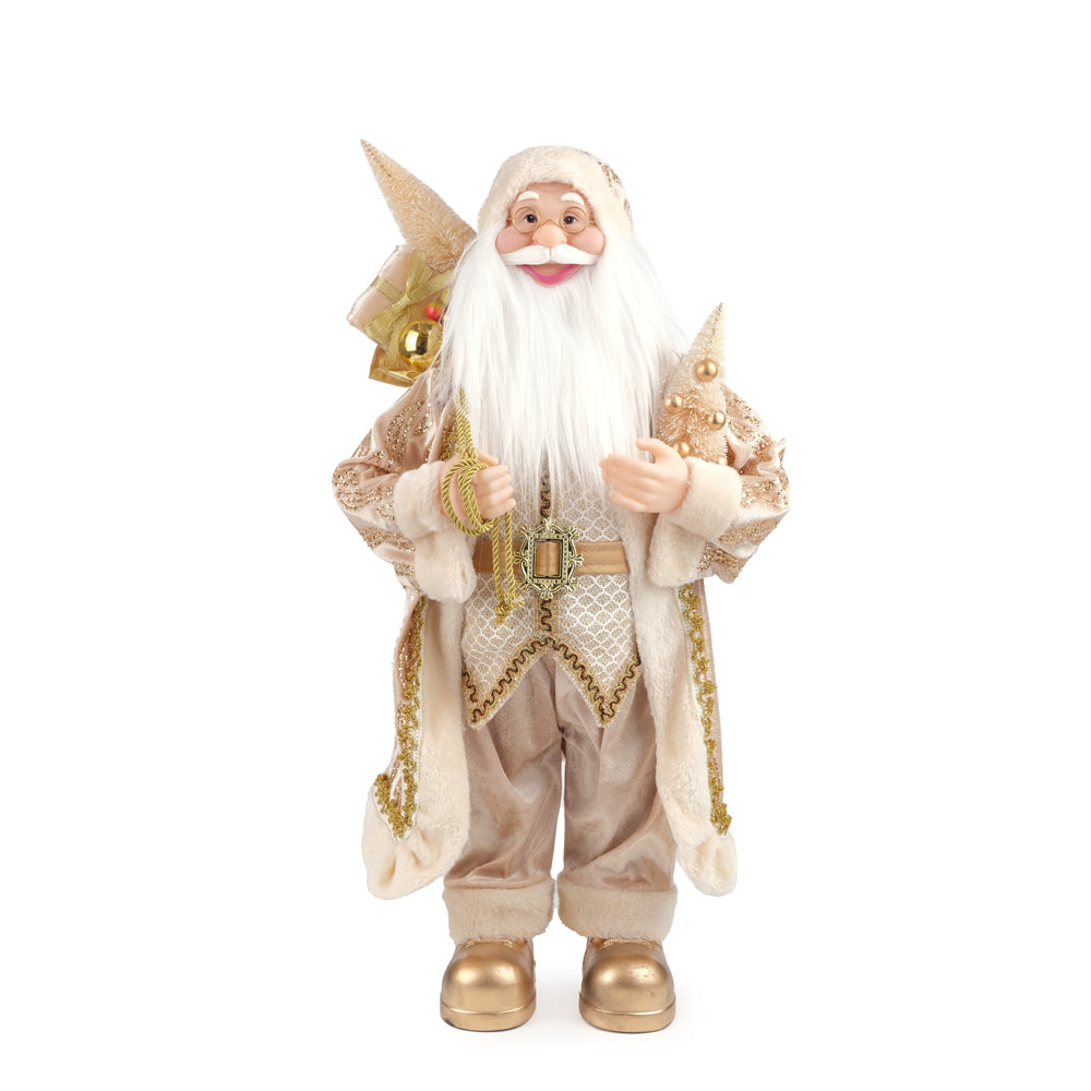PAPAI NOEL COM SACO DE PRESENTES OURO 60CM