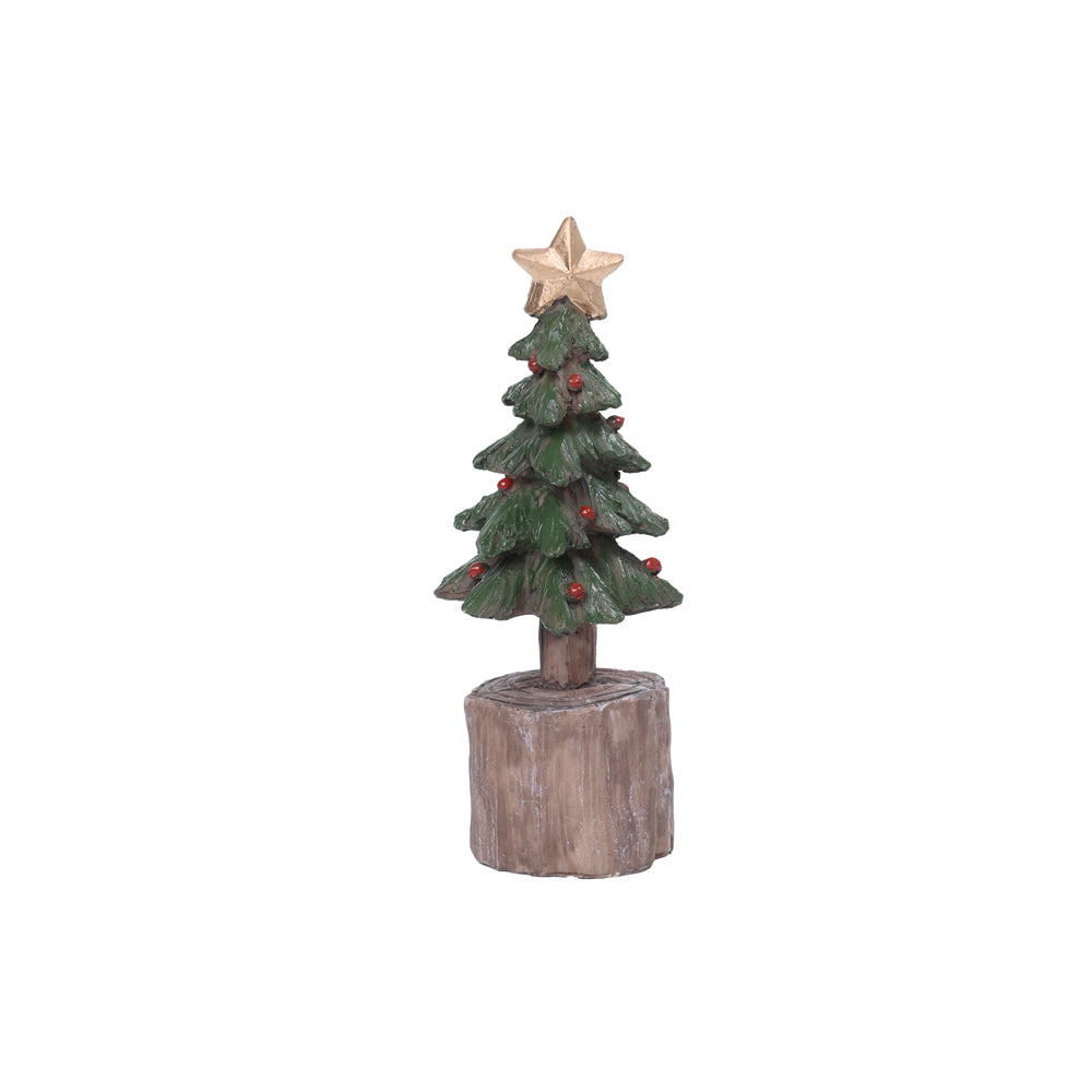 DECORACAO ARVORE MINIATURA COM ESTRELA NO TOPO - 13,5CM