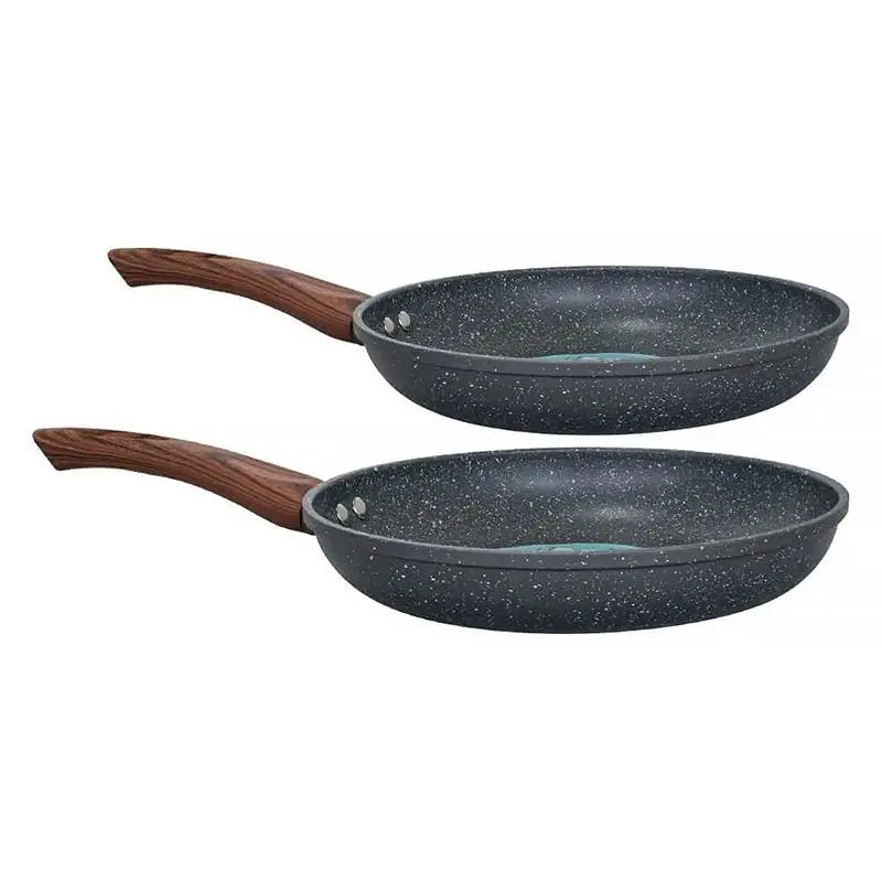 KIT 2 FRIGIDEIRAS REVESTIMENTO NANOCERAMICO GRANITO DE 20CM E 24CM E ESPATULA DE SILICONE