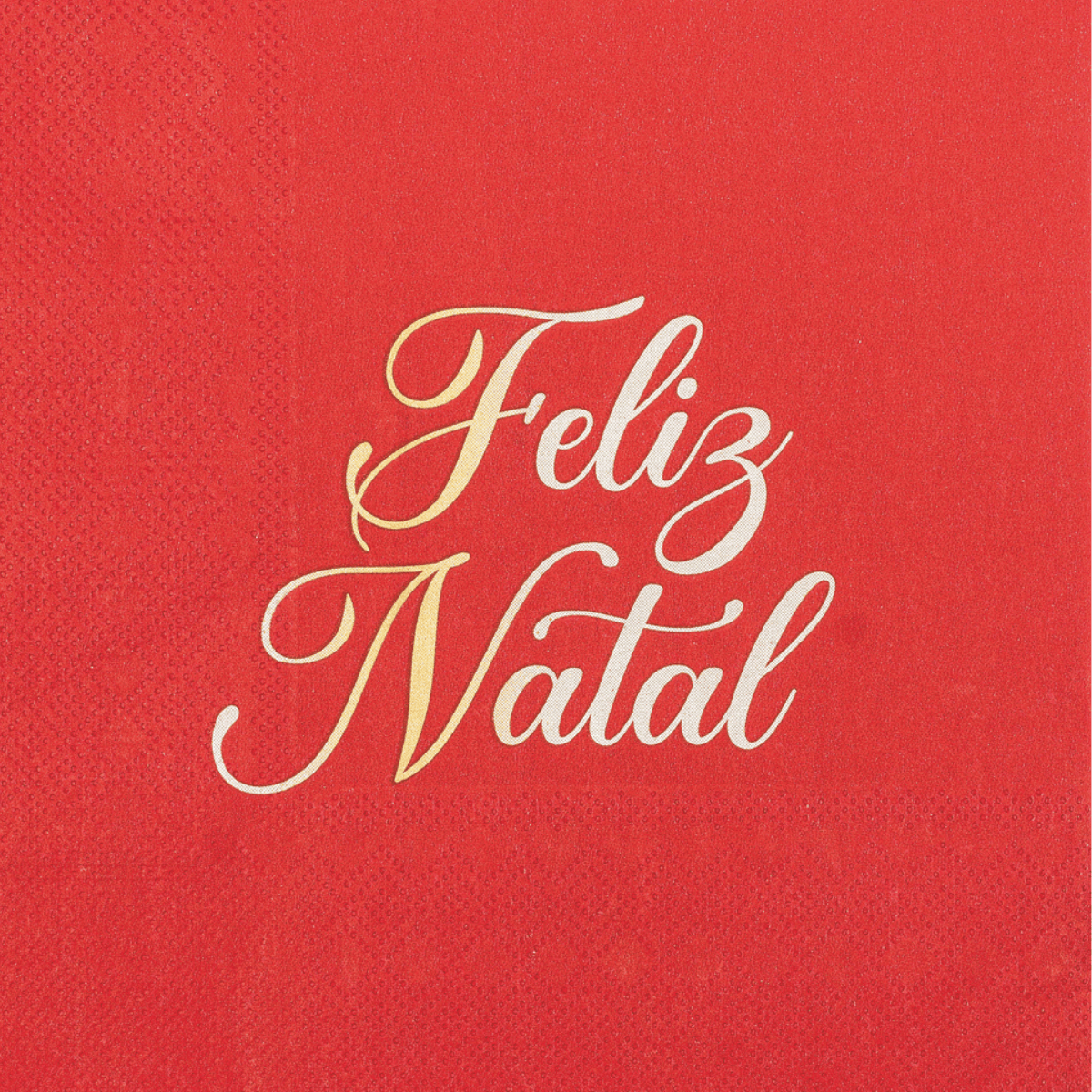GUARDANAPO FELIZ NATAL VERMELHO/OURO 33X33