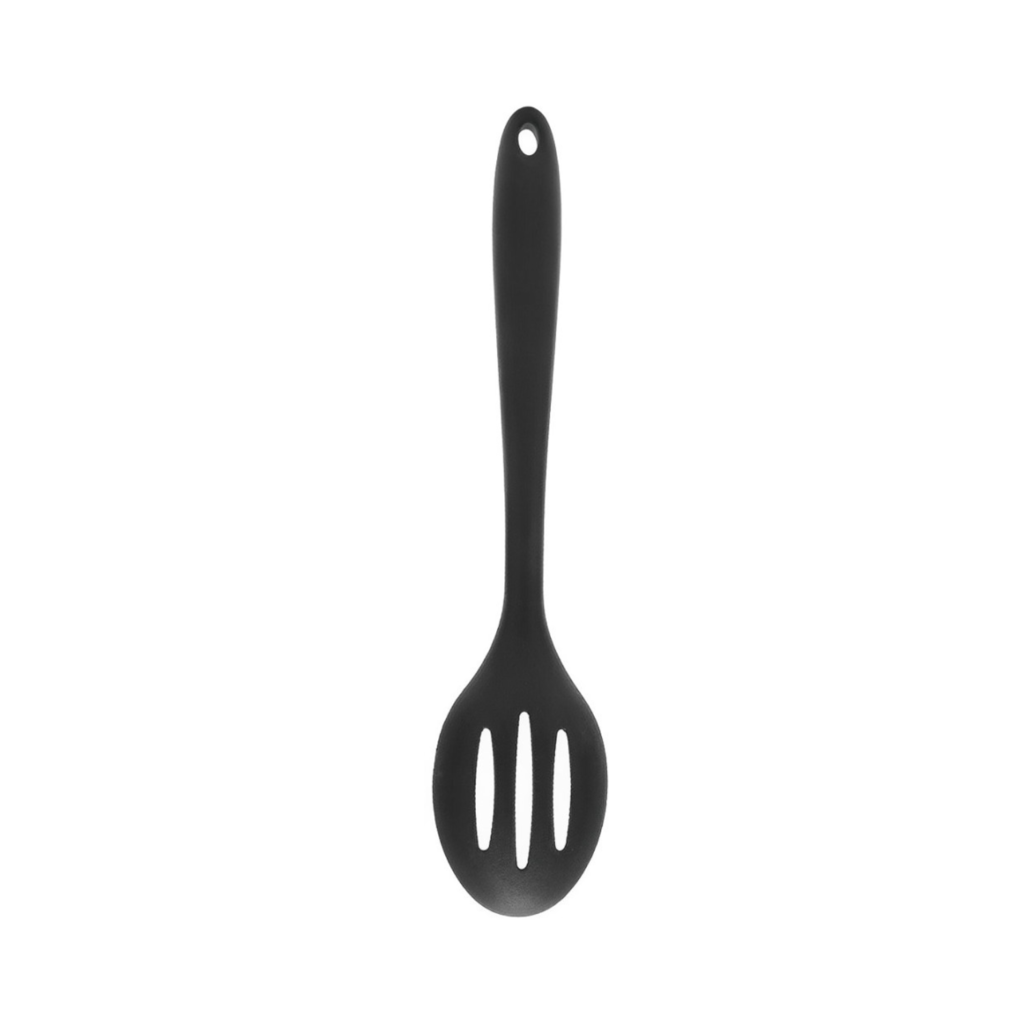 COLHER VAZADA DE SILICONE PRETA