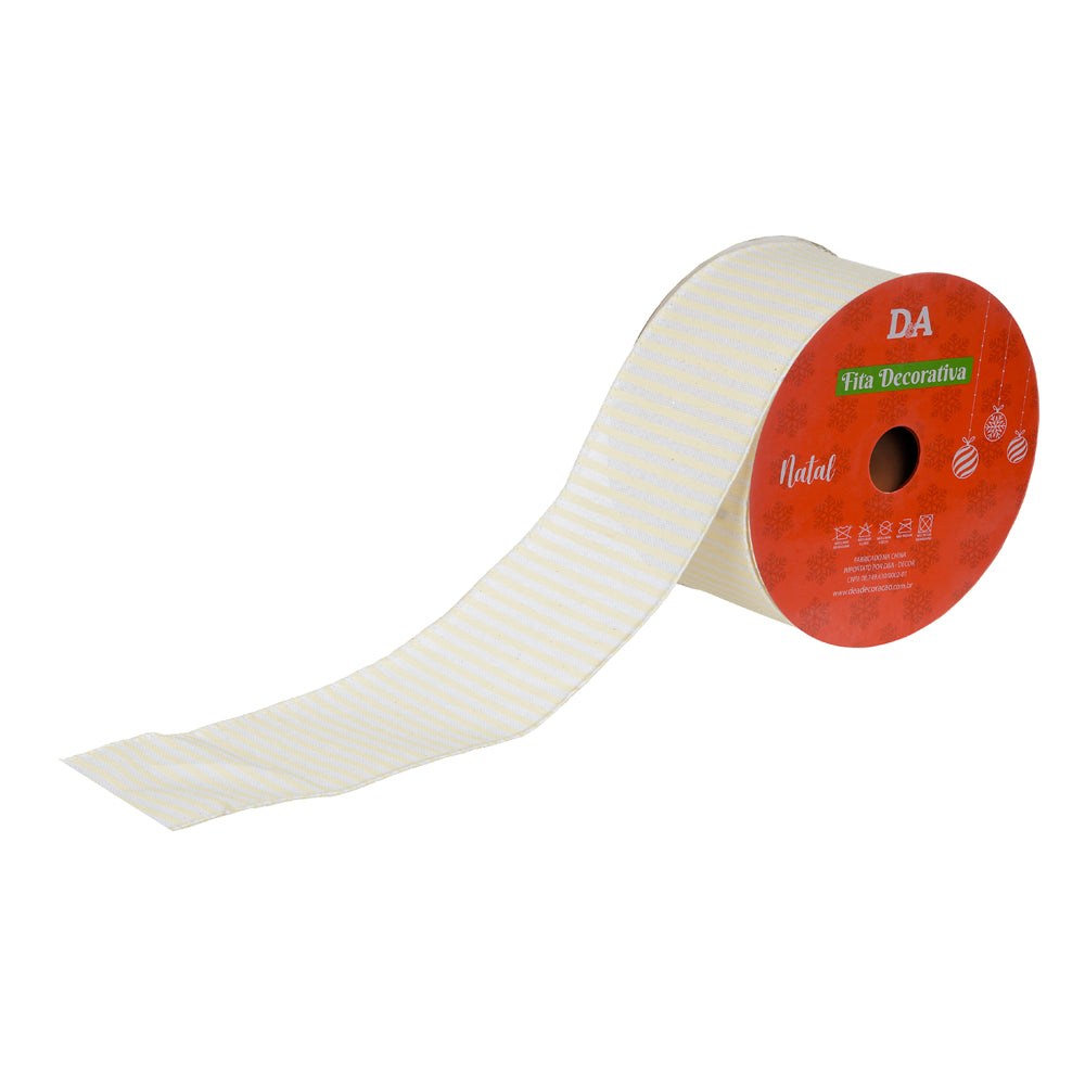 FITA ARMADA DE TECIDO COM COSTURA 9,14M BEGE