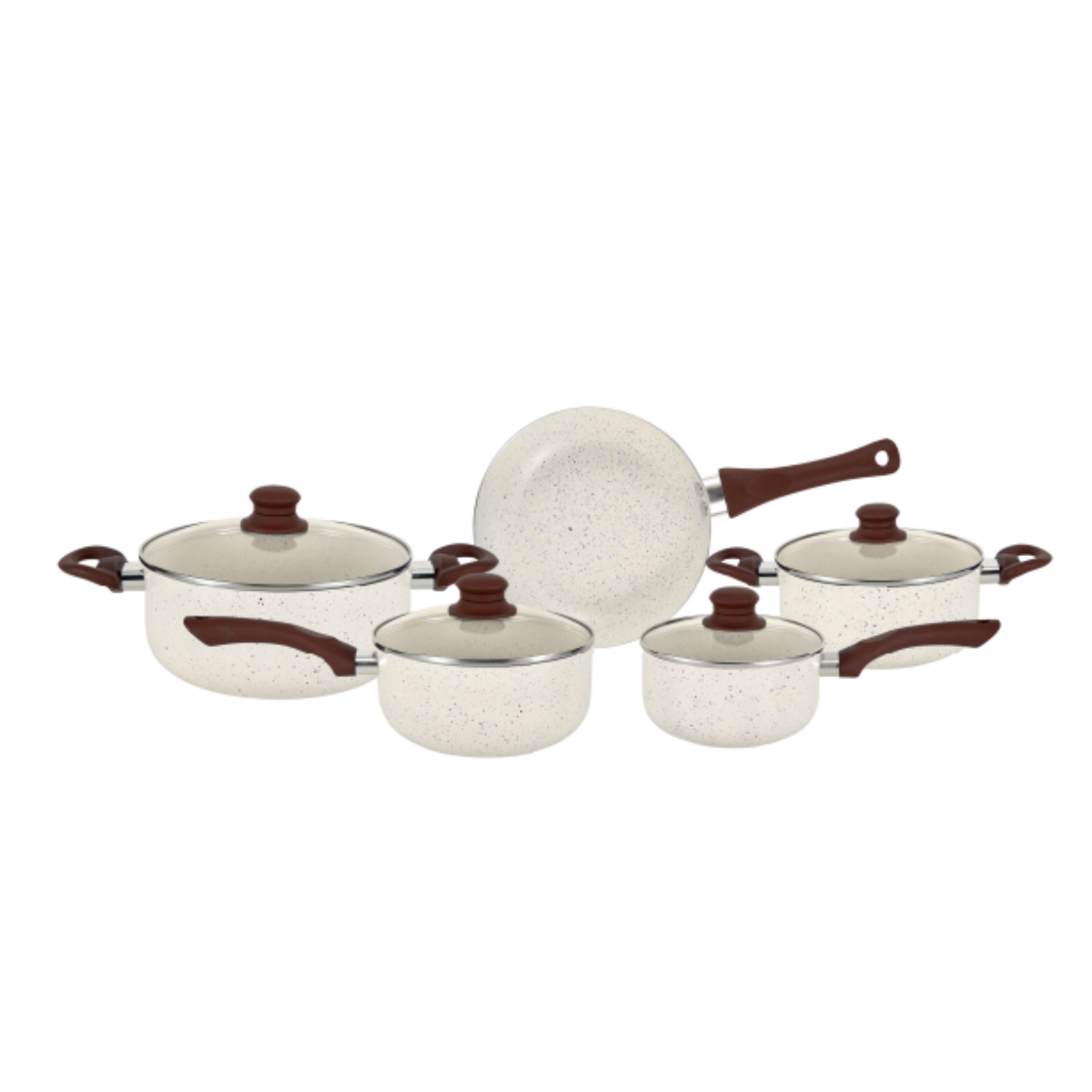 CONJUNTO 5 PANELAS COM INDUCAO E REVESTIMENTO CERAMICO ANTIADERENTE - LINHA LECCE