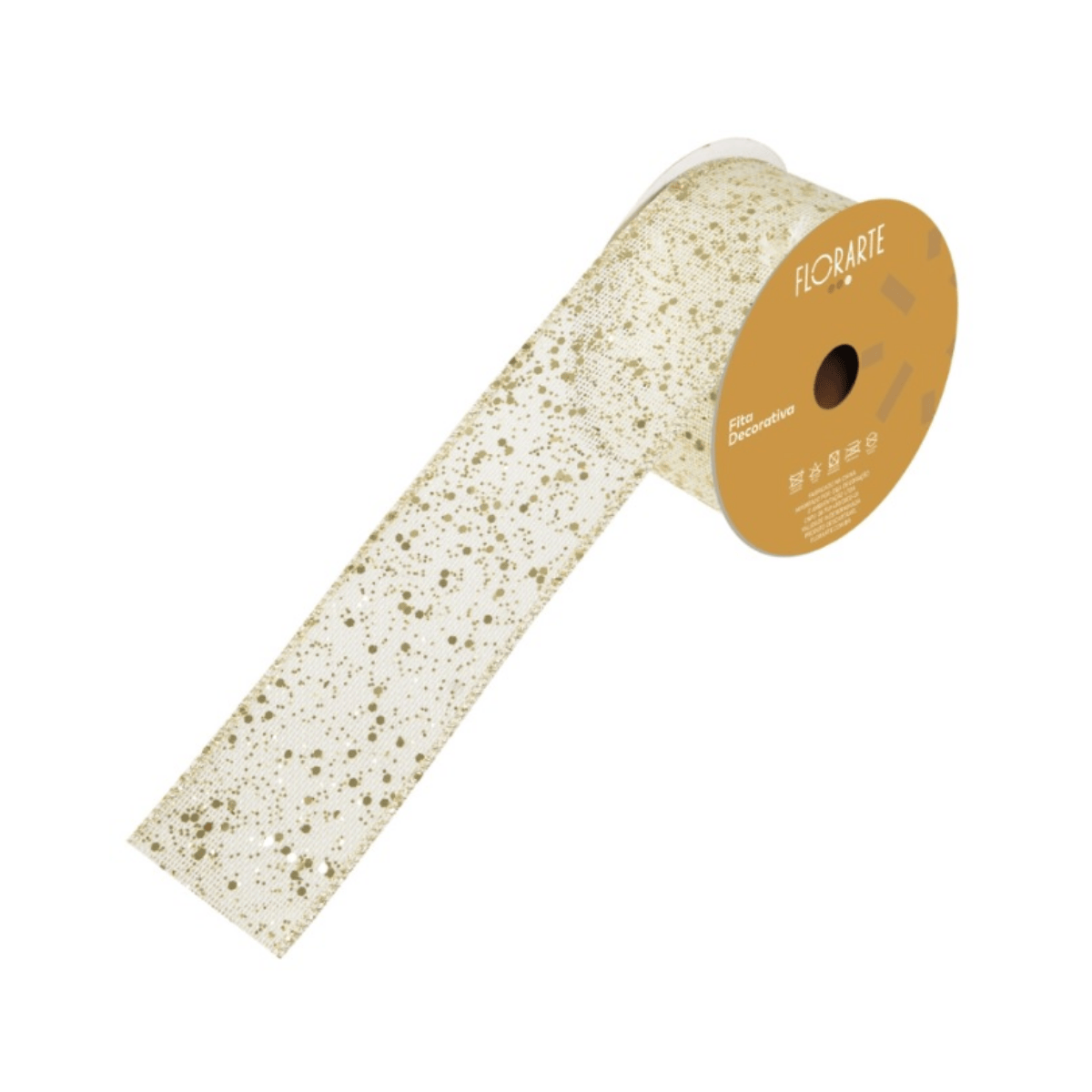 FITA ARMADA JUTA COM COSTURA BRANCO DOURADO - 9,14M