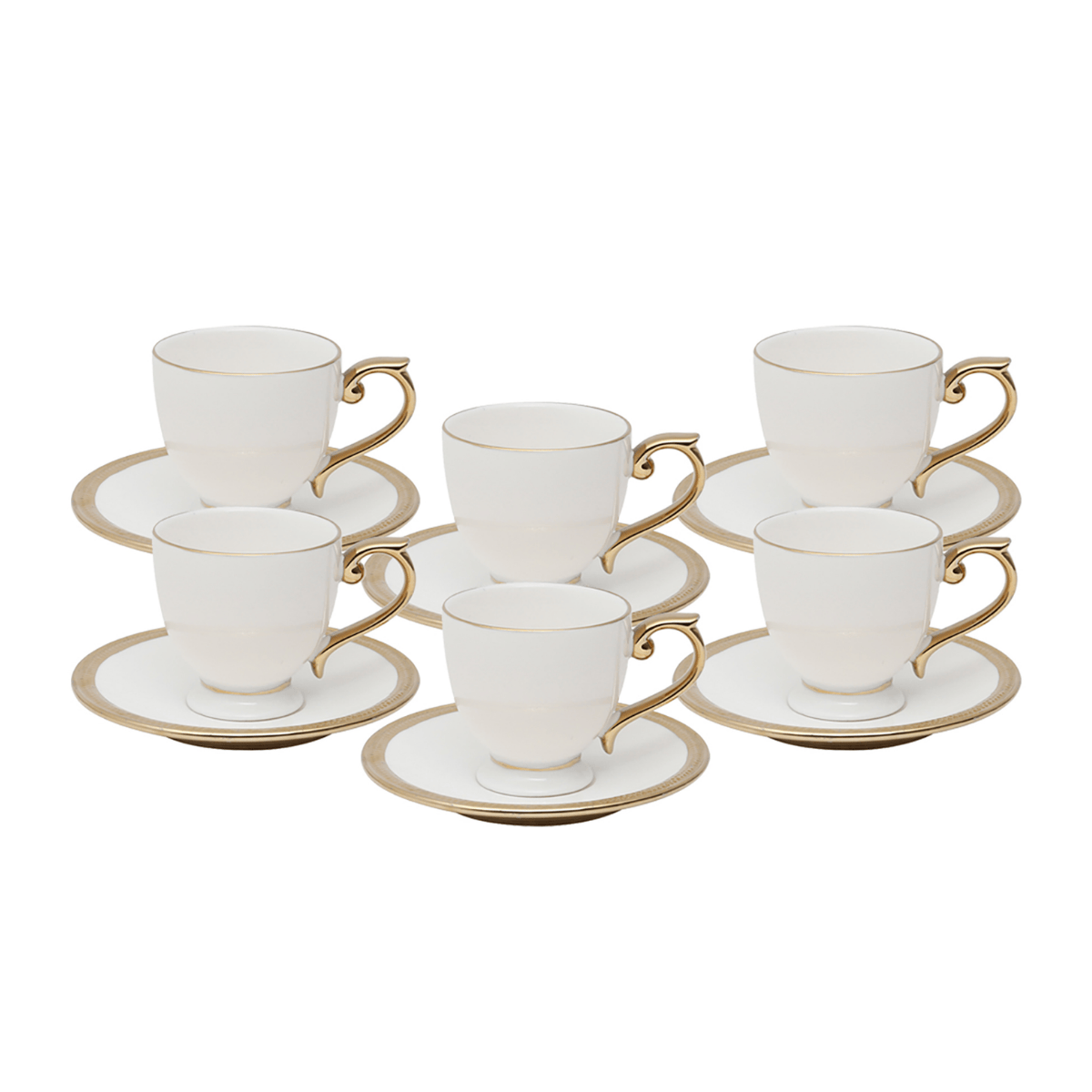 CJ 6 XICARAS CAFE PORCELANA COM PIRES PADDY BRANCO 90ml