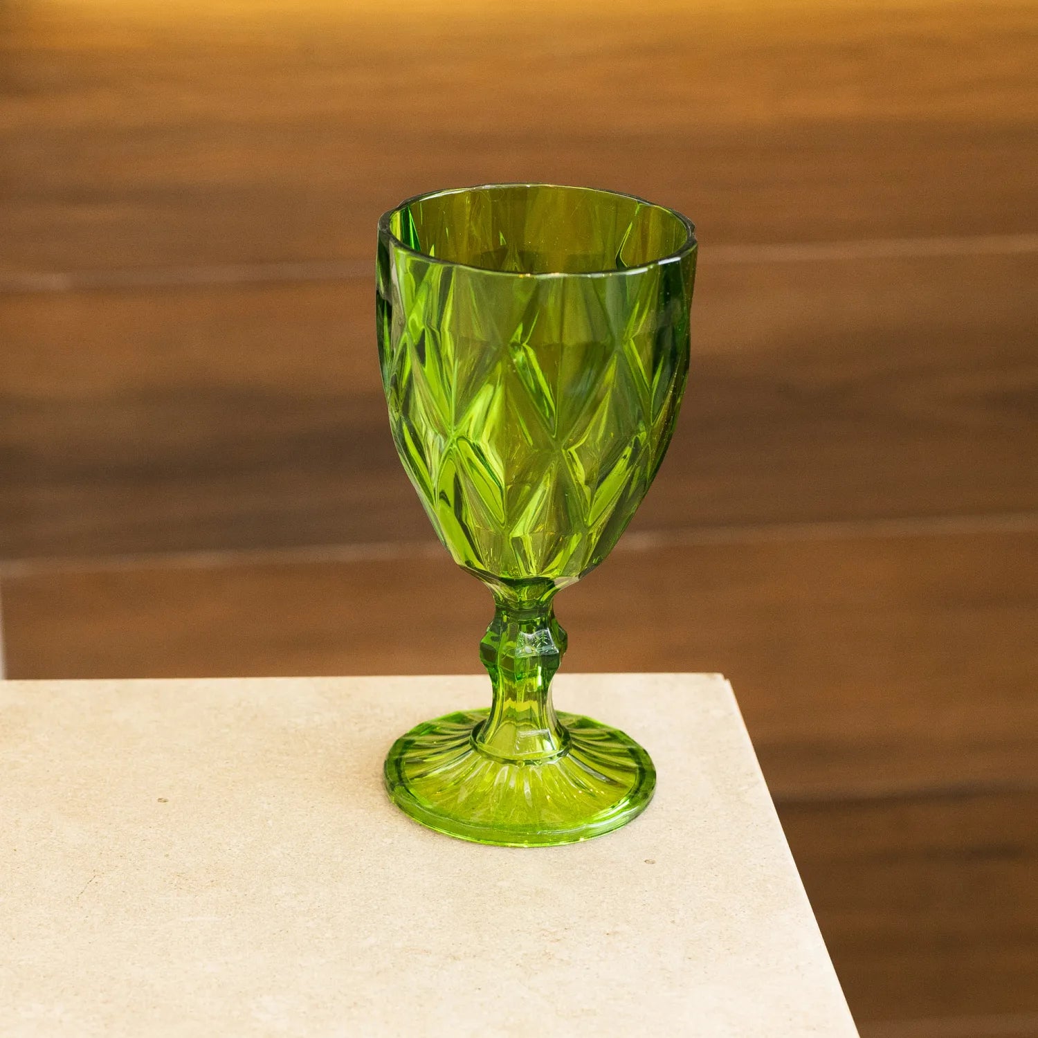 TAÇA DE ACRÍLICO DIAMOND VERDE 330ML
