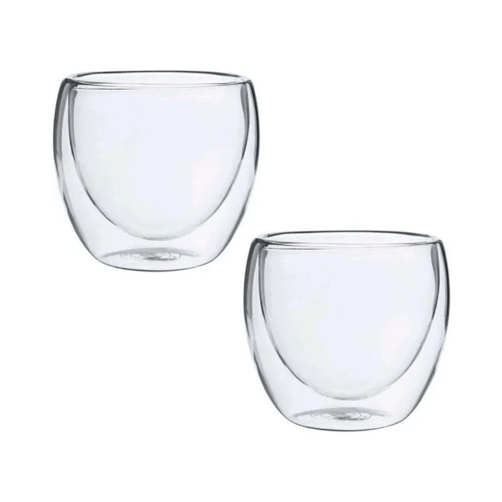 JOGO 2 COPOS CAFE PAREDE DUPLA - 180ML