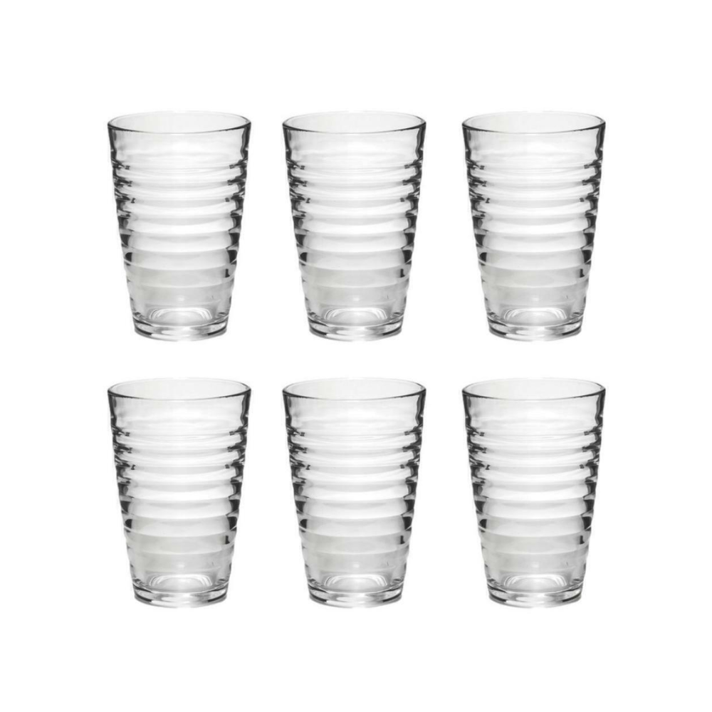 CONJUNTO 6 COPOS DE VIDRO HOOP  - 180ML