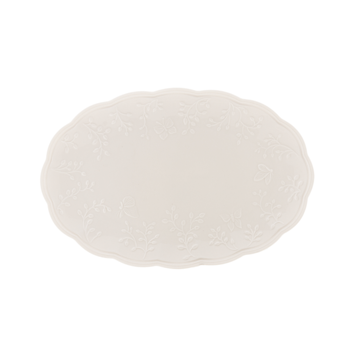 TRAVESSA DE PORCELANA NEW BONE BUTTERFLY FLOWER 36,5x24x3cm