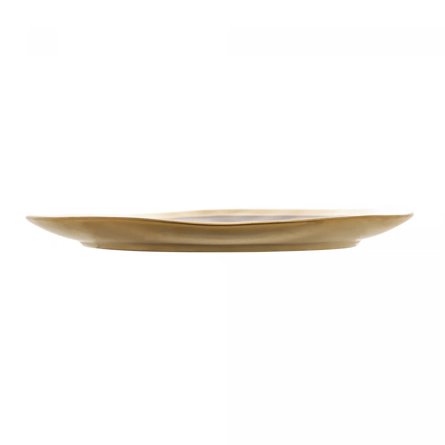 PRATO SOBREMESA DE PORCELANA PRETO E DOURADO DUBAI 21CM