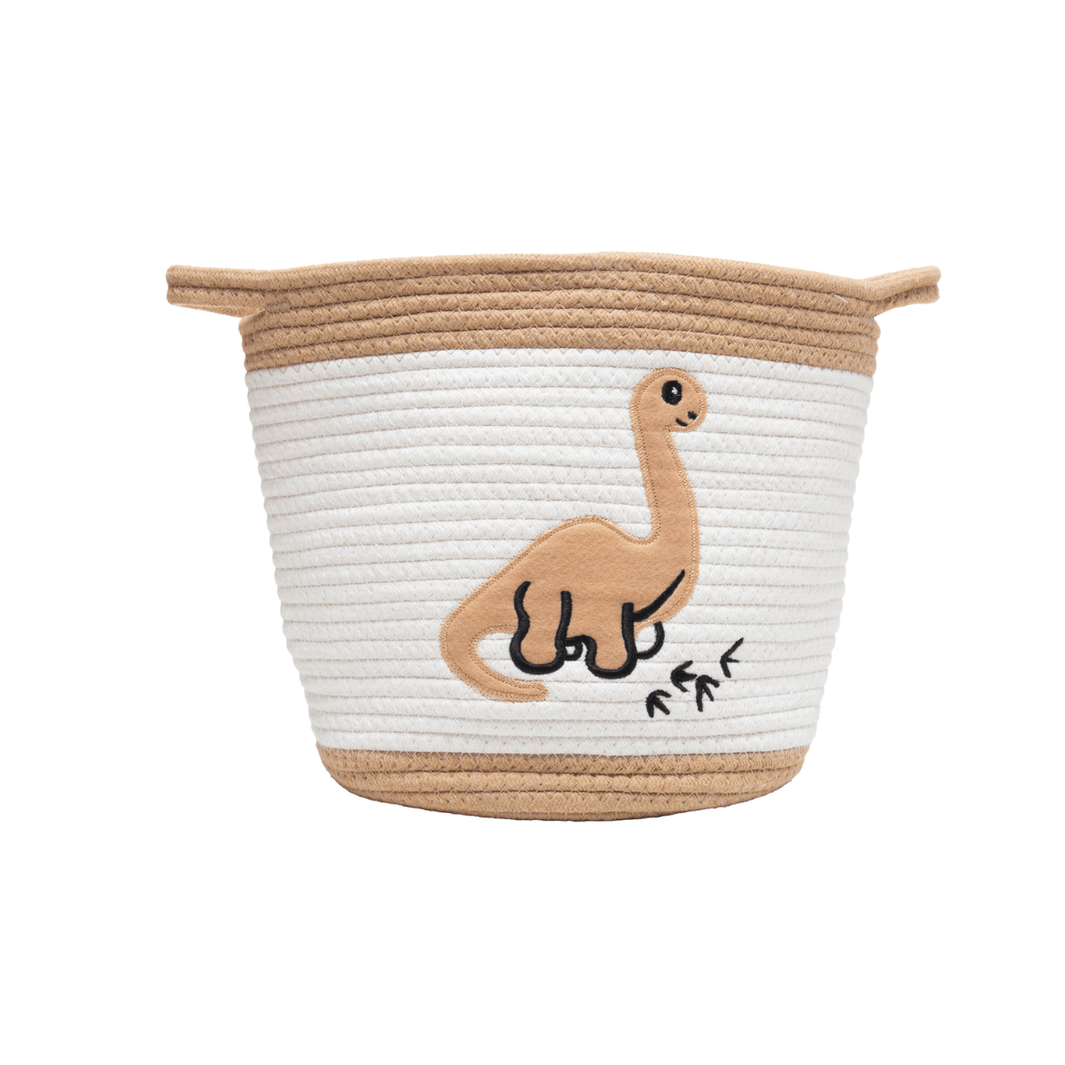 CESTA DINO 29CM X 29CM X29CM BEGE/BRANCA POLIESTER