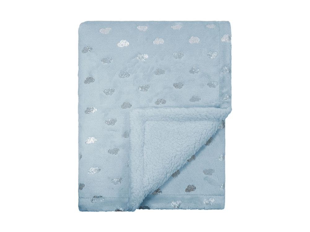 MANTA SHERPA FLANNEL NUVENZINHAS AZUL 75CM X 100CM