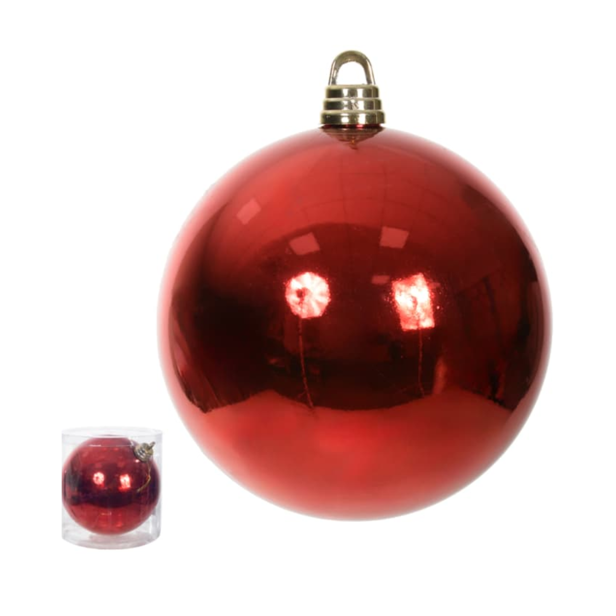 BOLA NATAL METALICA VERMELHA 1 UNIDADE - 30CM