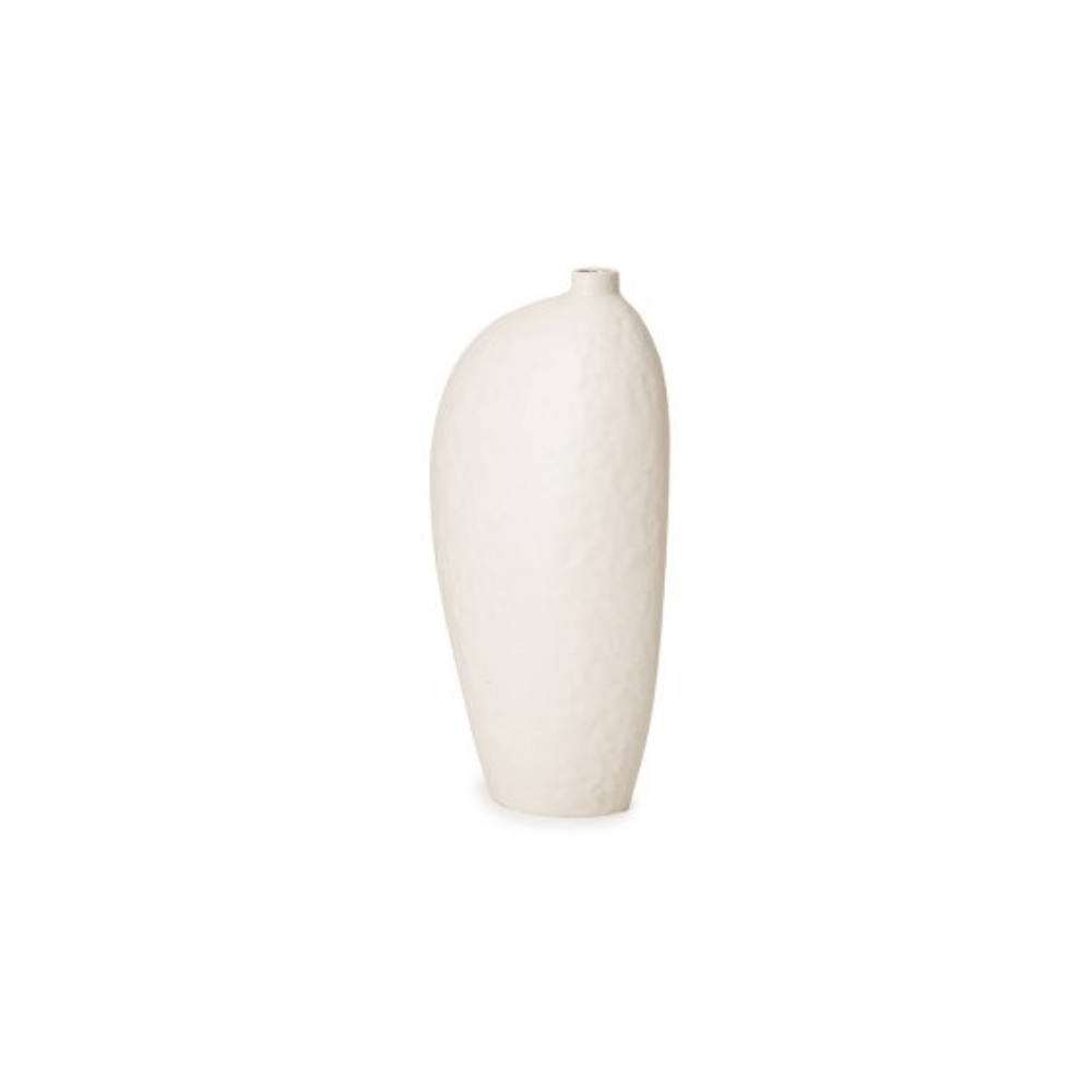 VASO EM CERAMICA ONDULADO OFF WHITE – 19CM