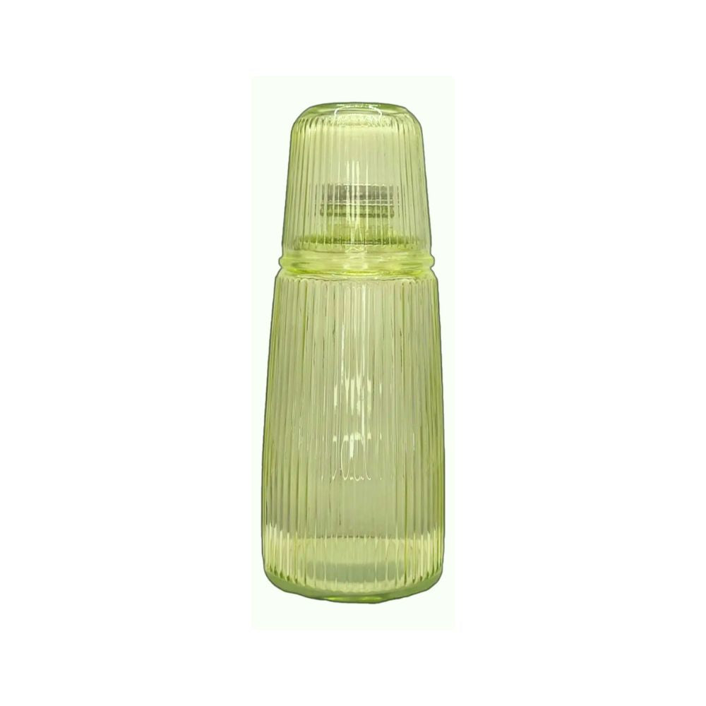MORINGA DE VIDRO VERDE 1L COM COPO 300ML