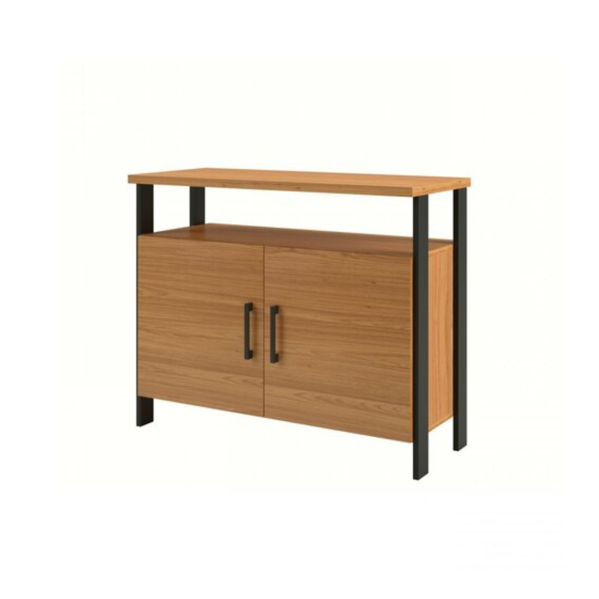 BALCAO COM 2 PORTAS INDUSTRIAL FREIJO/PRETO FOSCO - 89,5CM X 38CM