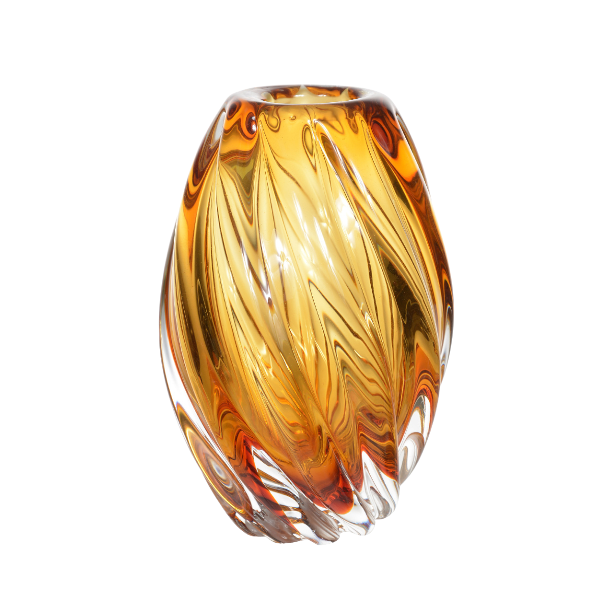 VASO DECORATIVO VIDRO TIPO MURANO (AMBAR) 16X10,5CM