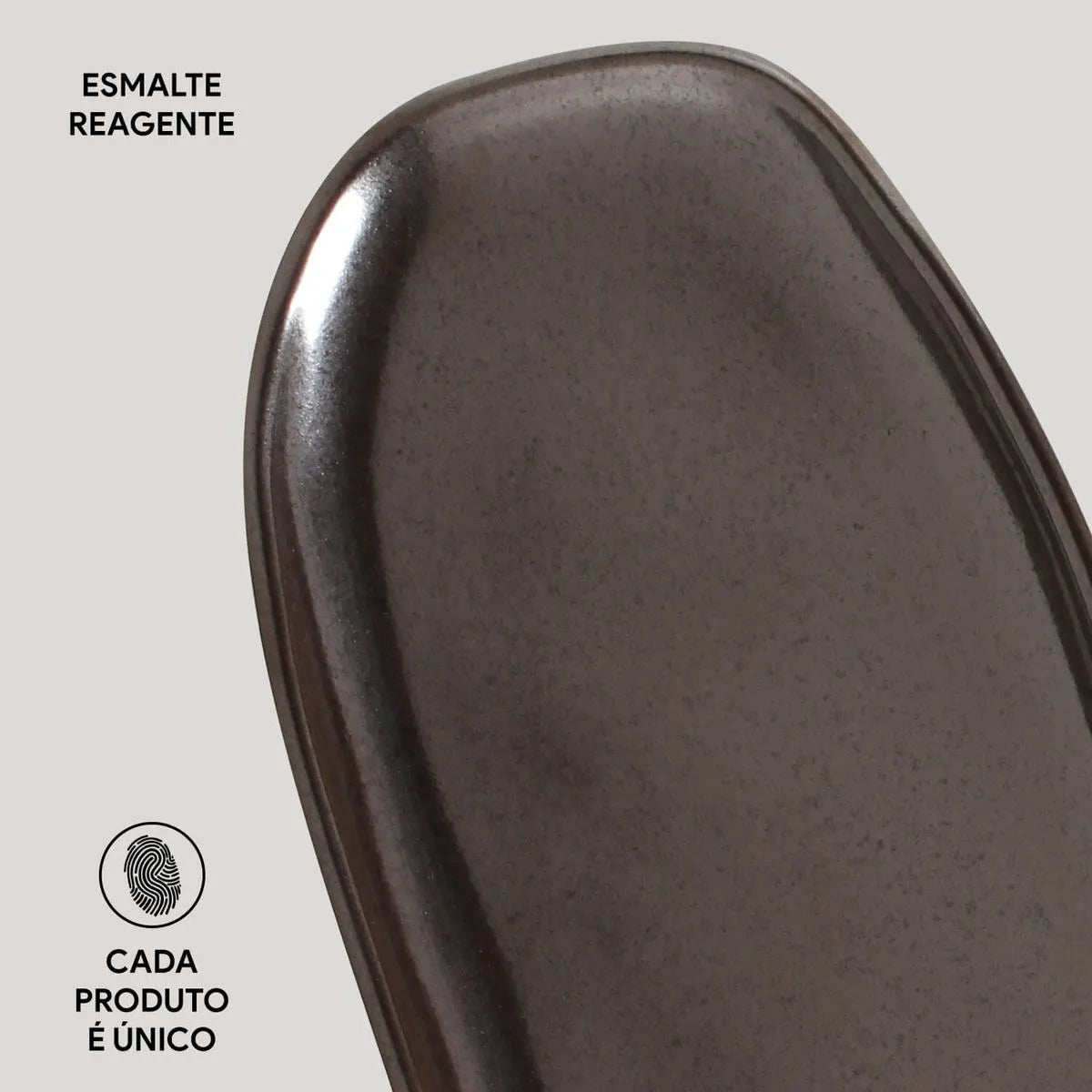 TRAVESSA OVAL RASA PEQUENA ORGÂNICO METALLICA