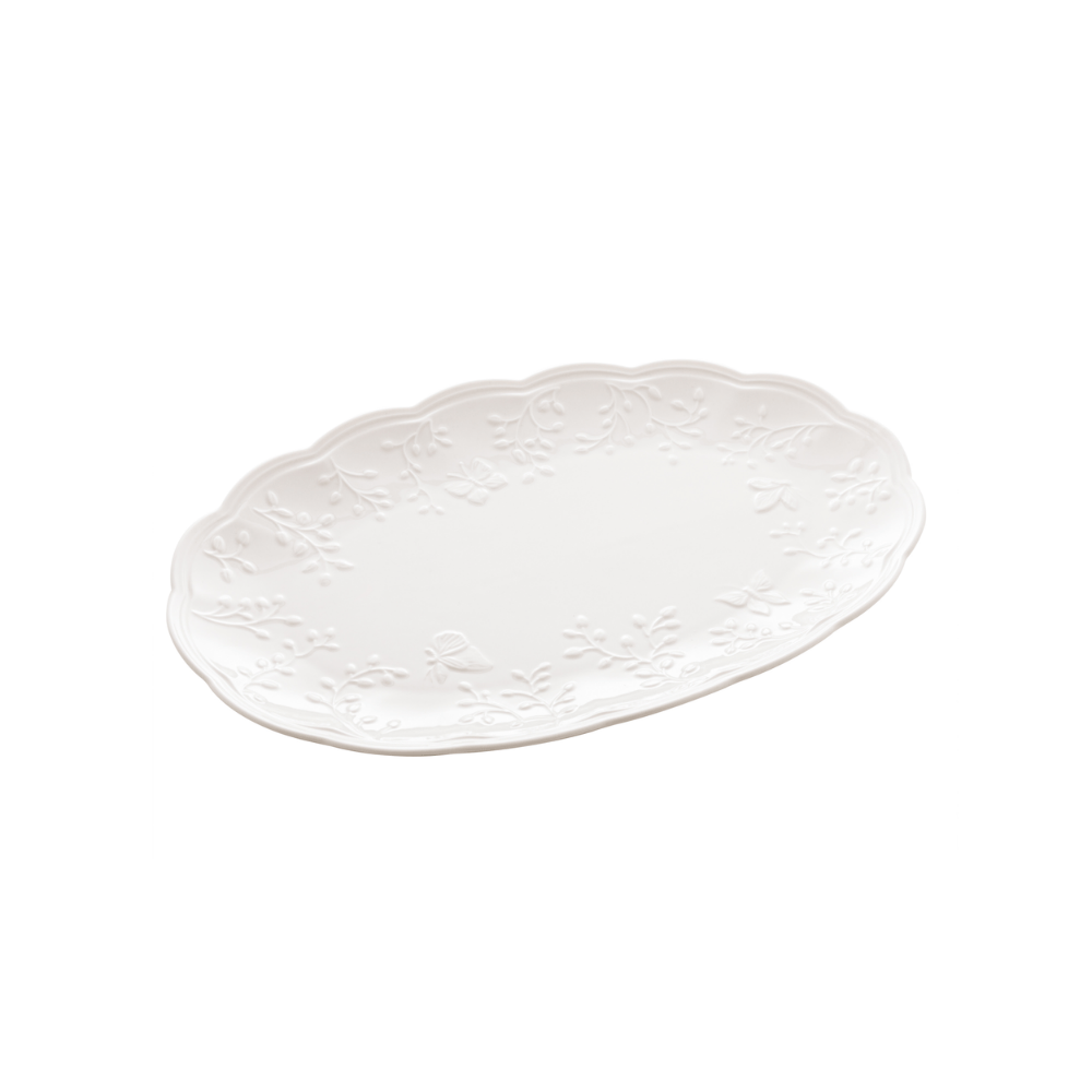 TRAVESSA DE PORCELANA NEW BONE BUTTERFLY FLOWER – 31,5CM X 21CM