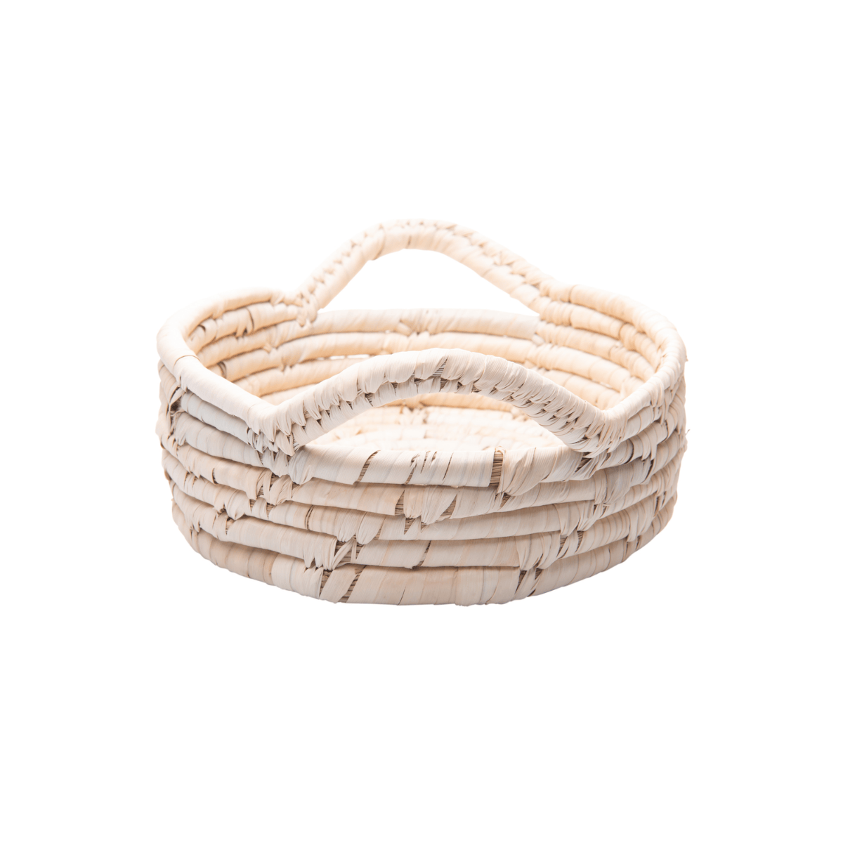 CJ 3 CESTOS OVAIS DE FIBRA NATURAL COM ALCA BRAID
