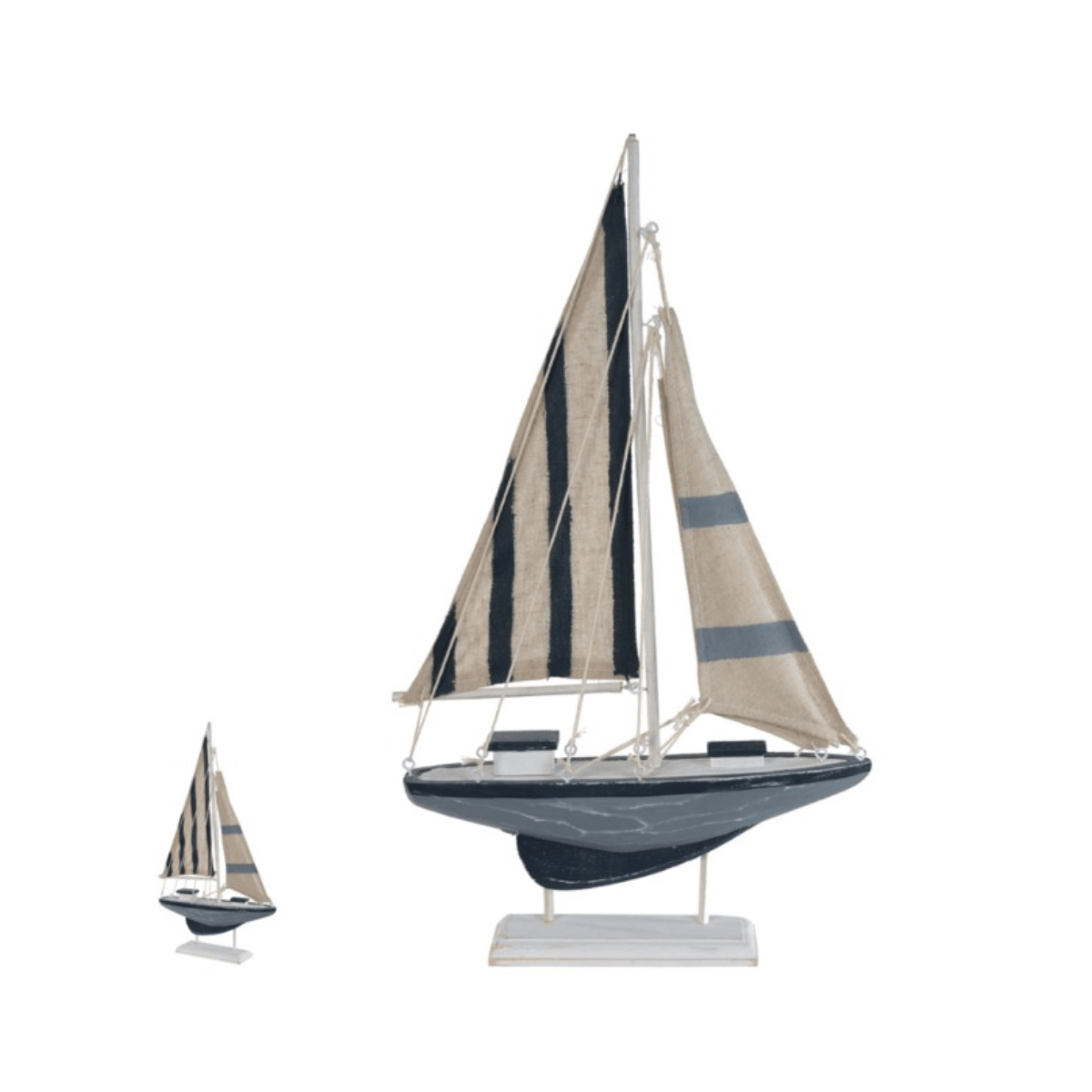 ESCULTURA DECORATIVA MADEIRA BARCO A VELA - 43X24X5,5CM