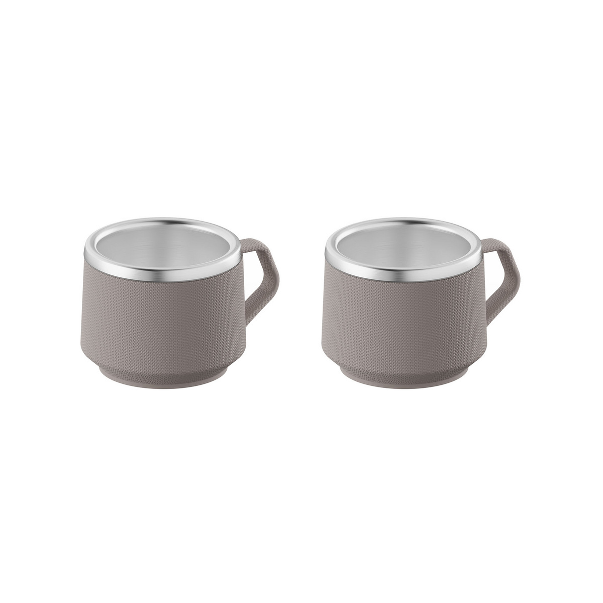 CONJUNTO DE 2 XICARAS - ABS/ACO INOX GRAY - 80ml