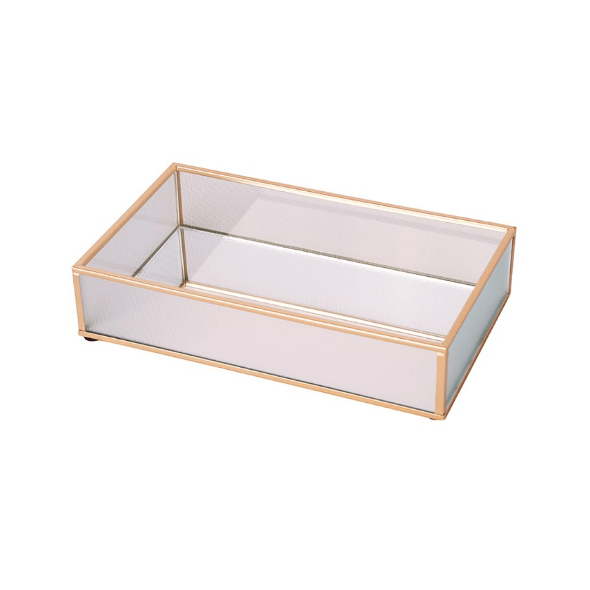 BANDEJA ESPELHADA COM VIDRO - 24CM