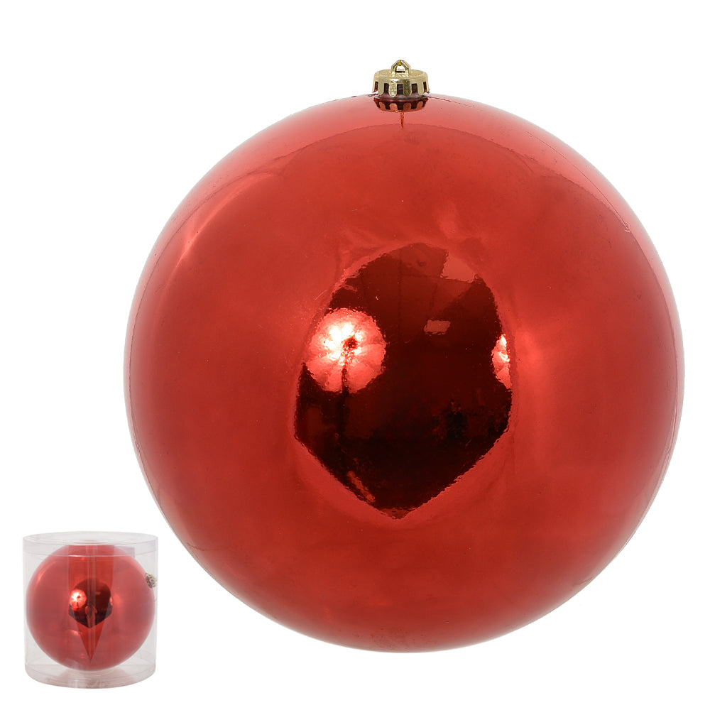 BOLA VERMELHA METALICA 15CM COM 1 UNIDADE