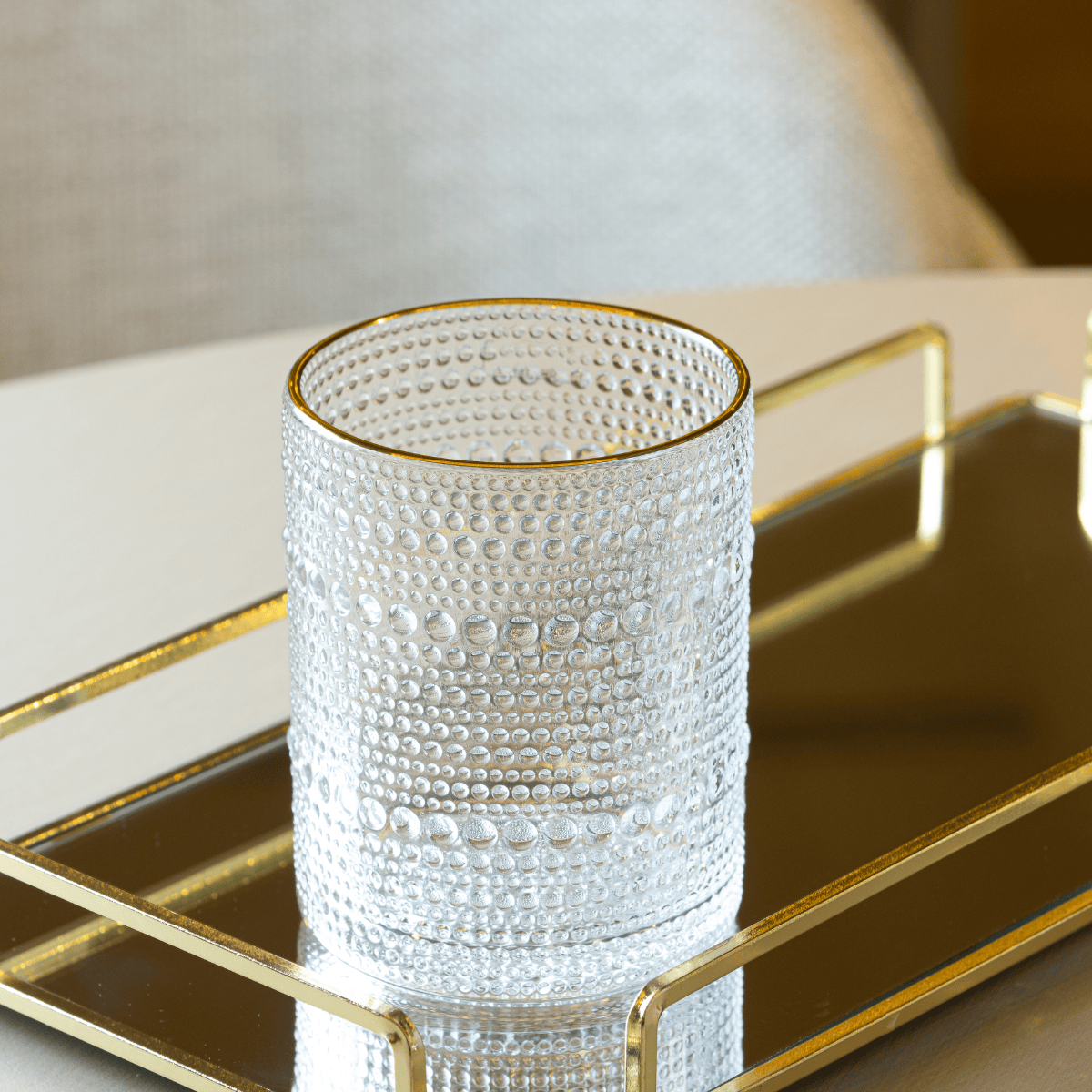 COPO DOTS COM FIO DE OURO 340ML VIDRO