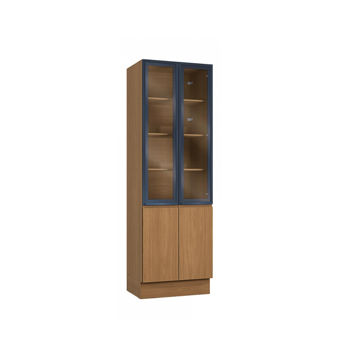CRISTALEIRA 4 PORTAS – CANELA/AZUL PROFUNDO 70CM