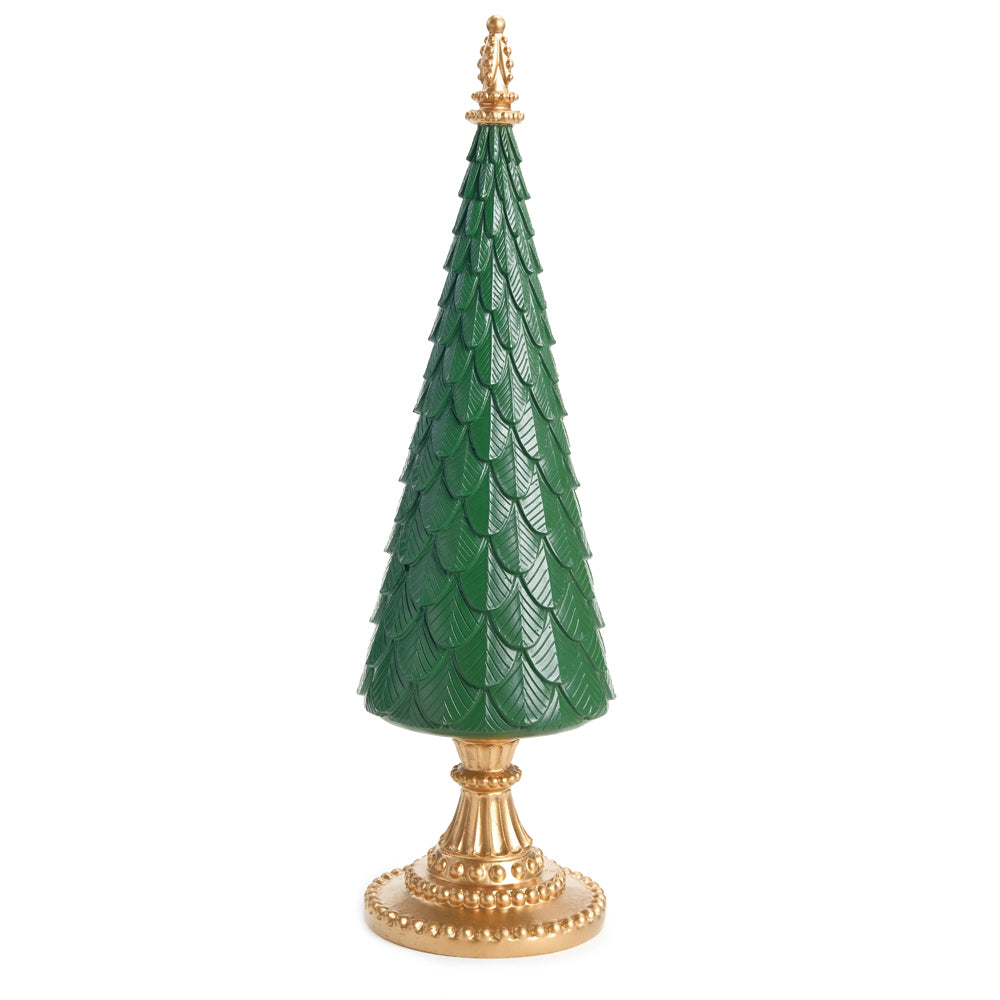PINHEIRO DECORATIVO VERDE/OURO - 42CM