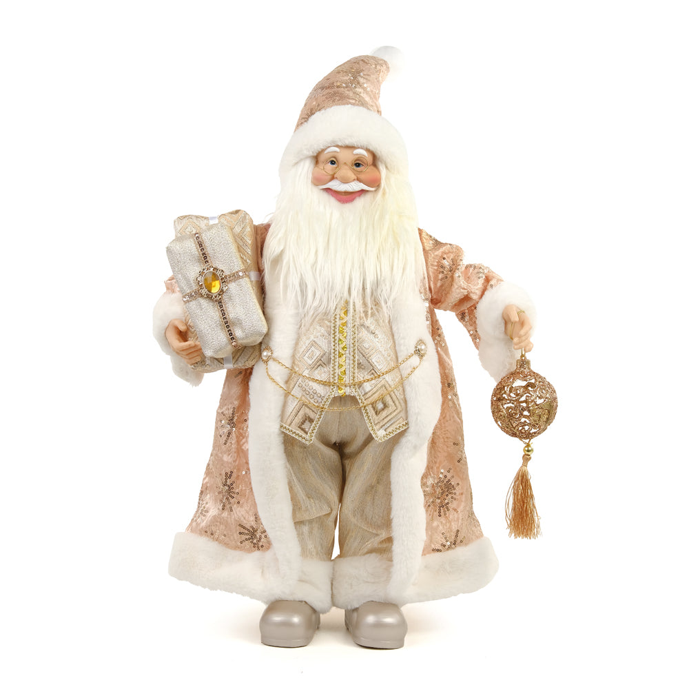 PAPAI NOEL EM PE ROSEGOLD COM ORNAMENTO