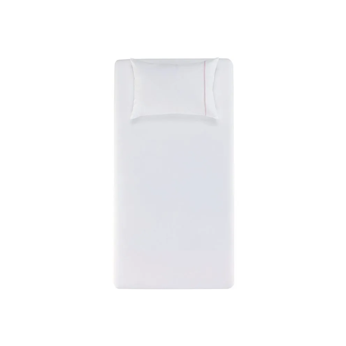 JOGO DE CAMA SOLTEIRO 2 PEÇAS NOAH BRANCO E ROSA -  1,00M X 2,00M x 30CM