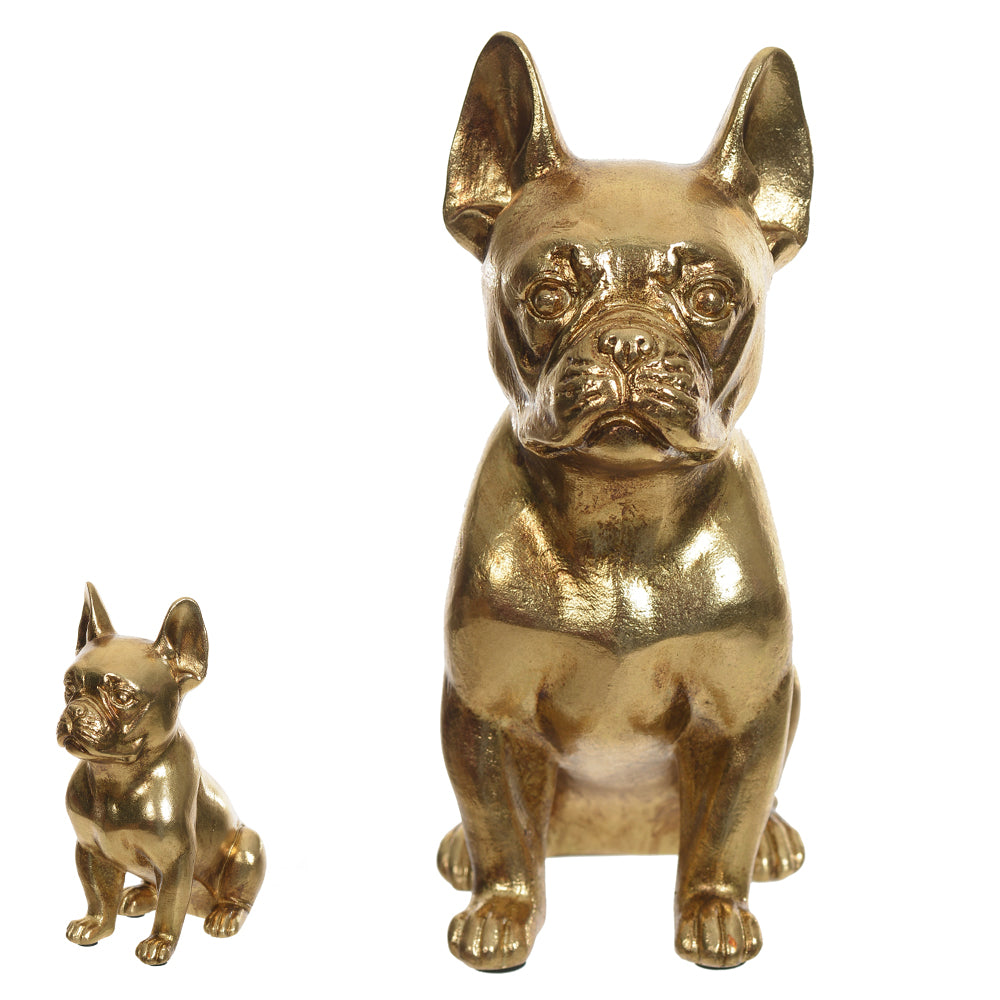 ESCULTURA DECORATIVA POLIRESINA CACHORRO (DOURADO)