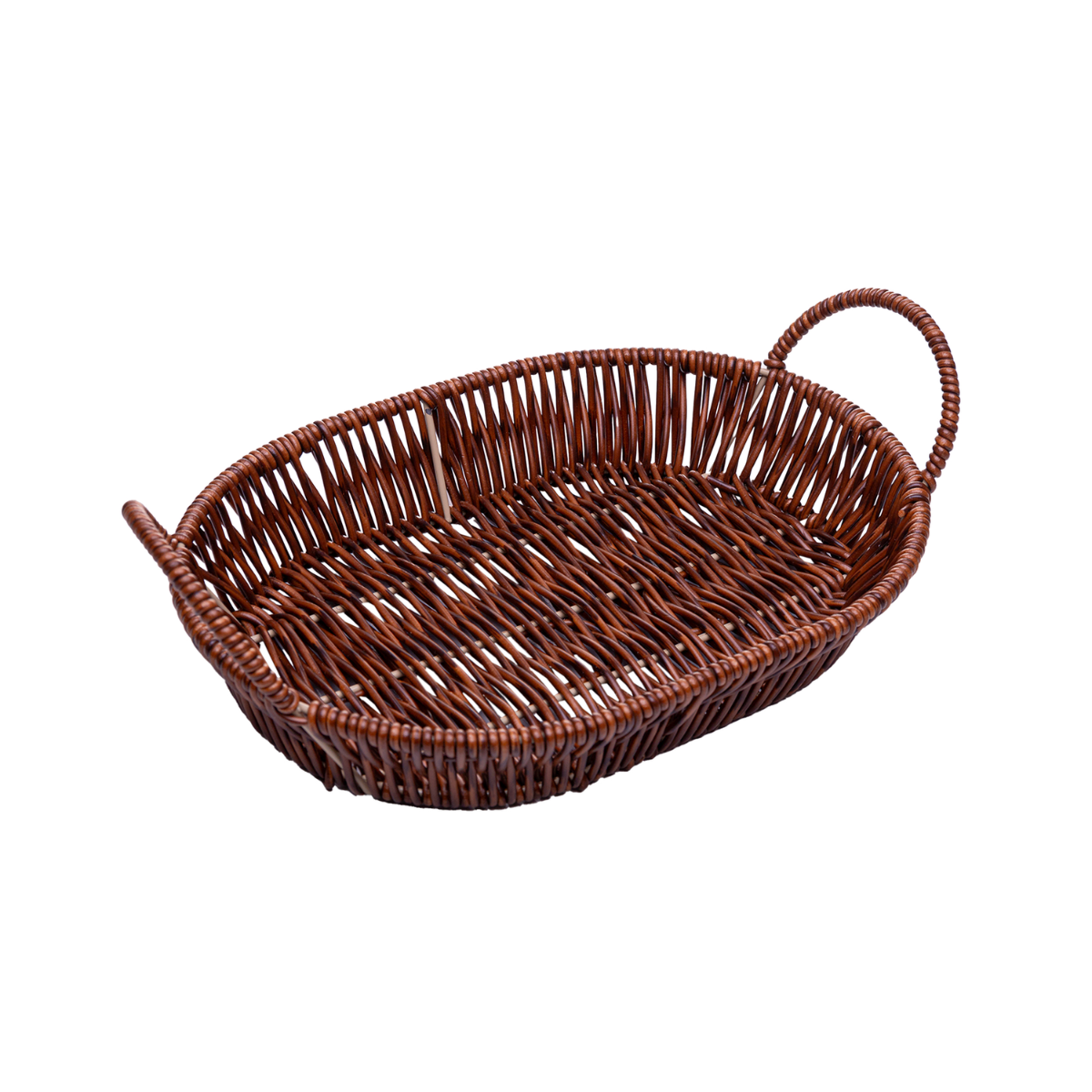 CESTA OVAL COM ALCA RATTAN 29CM X 22CM X 7,5CM PLASTICO - LYOR