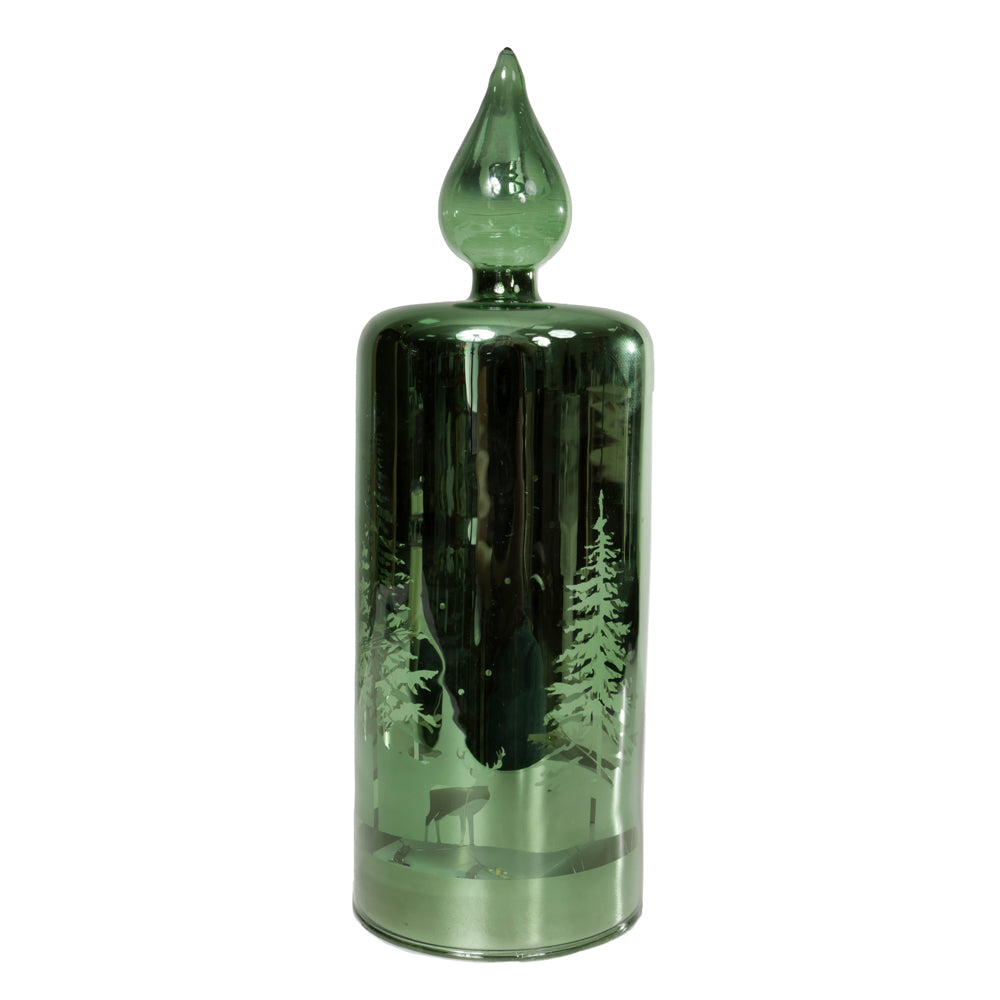 VELA VERDE COM LED 20CM